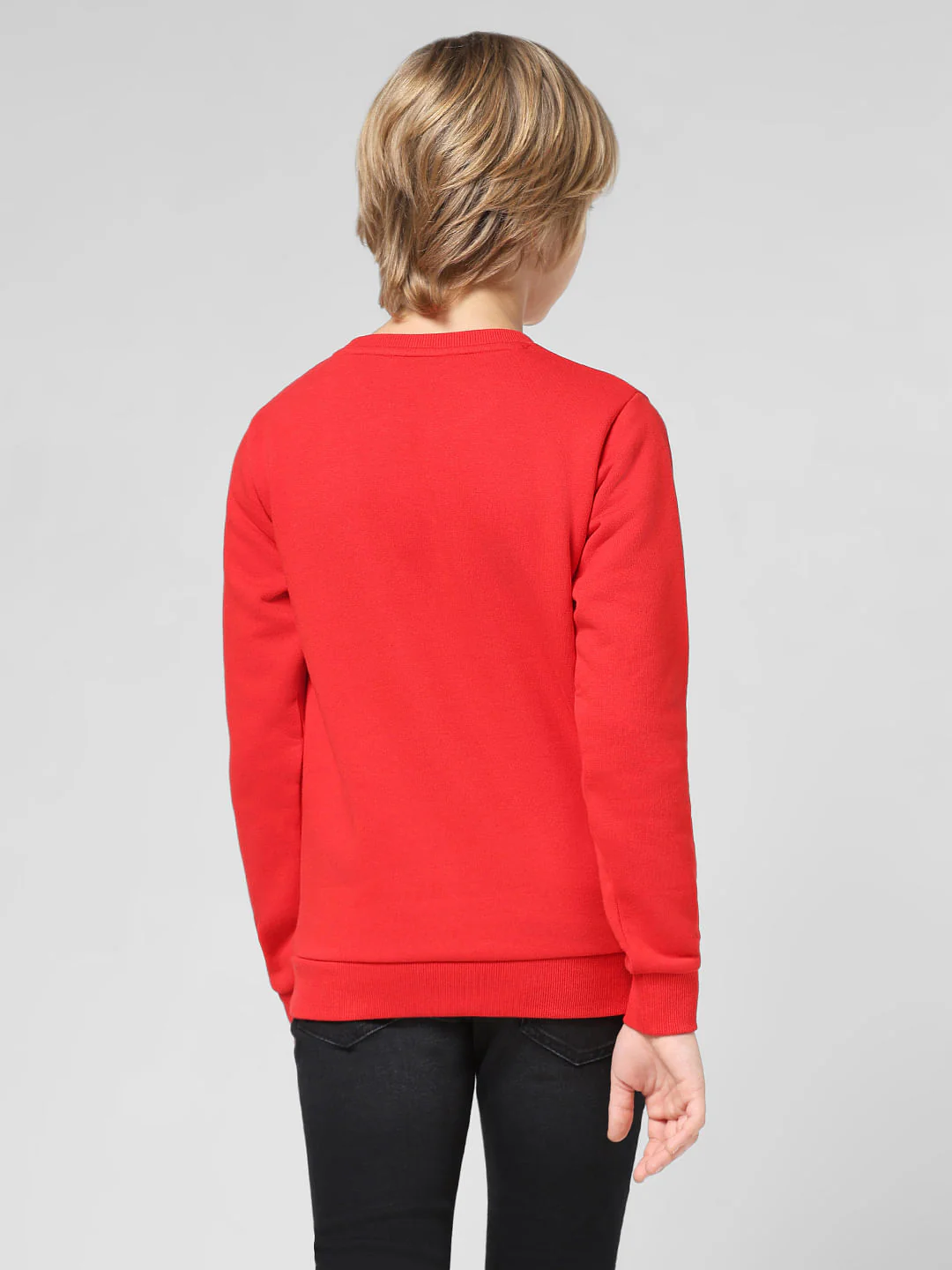 JUNIOR BOYS Red Logo Print Sweatshirt - Image 3