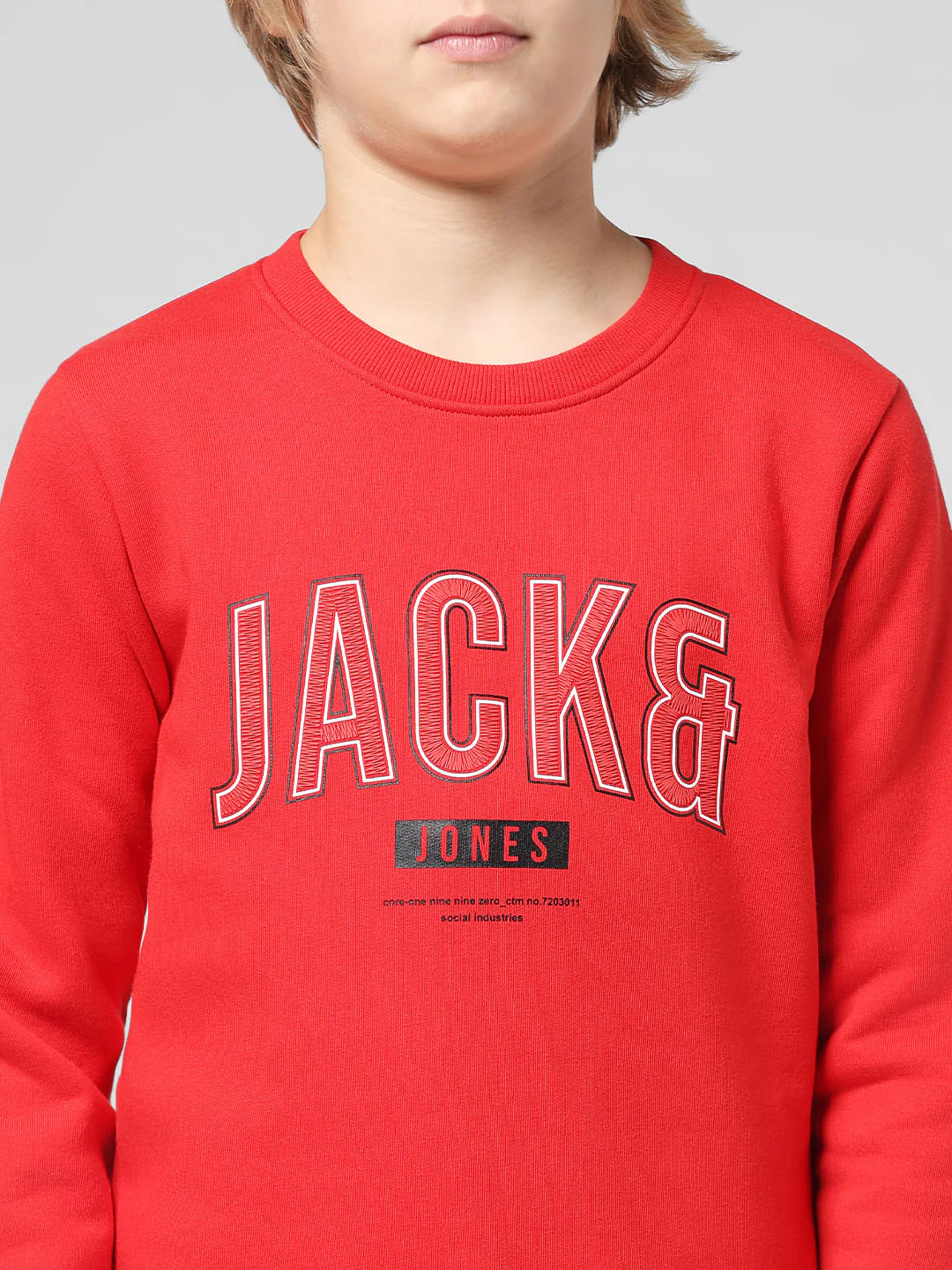 JUNIOR BOYS Red Logo Print Sweatshirt - Image 4