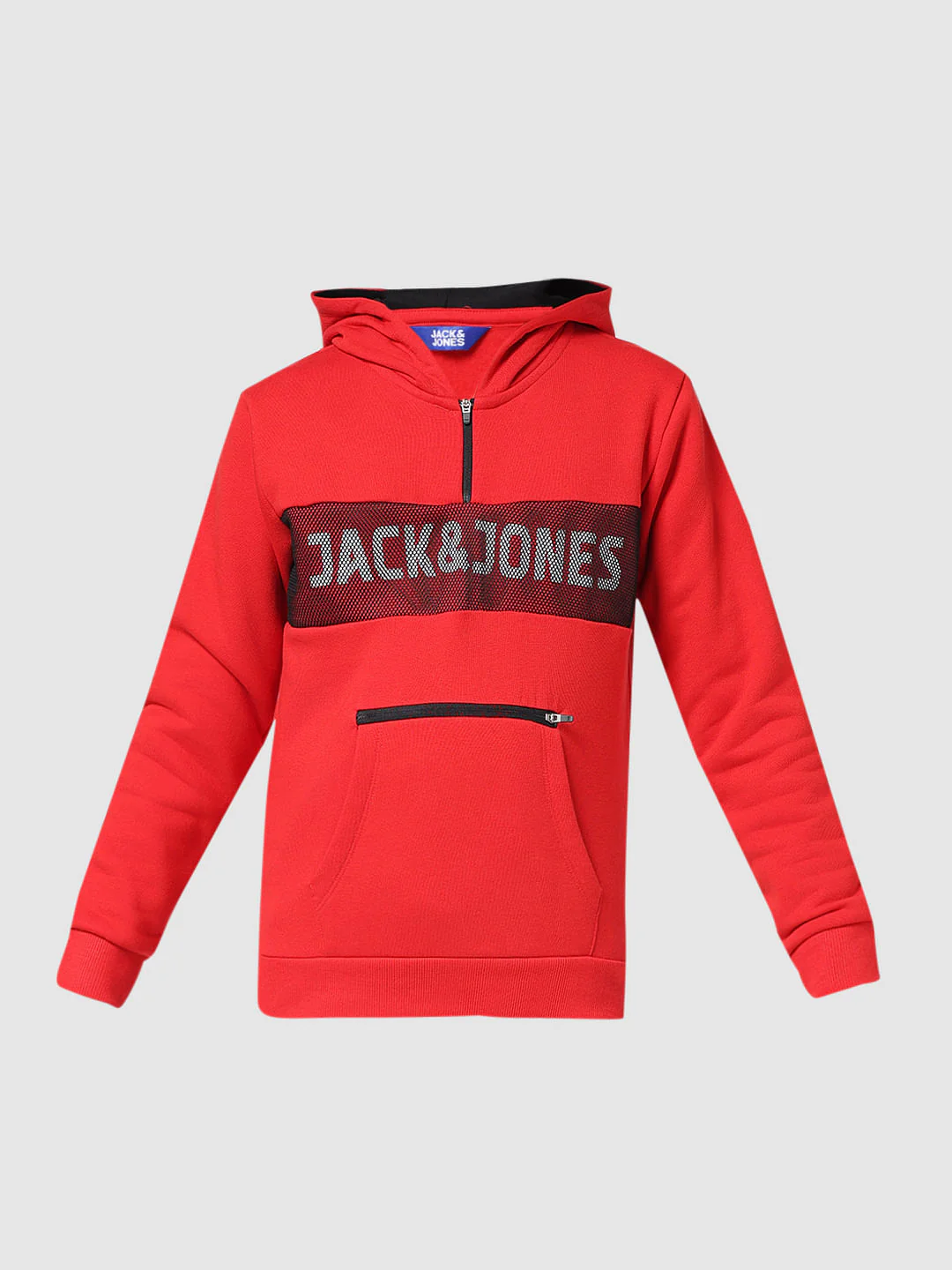 JUNIOR BOYS Red Logo Print Hooded Sweatshirt - Image 6