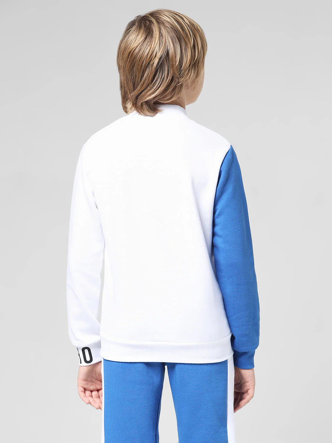 JUNIOR BOYS White Colourblocked Sweatshirt - Image 3