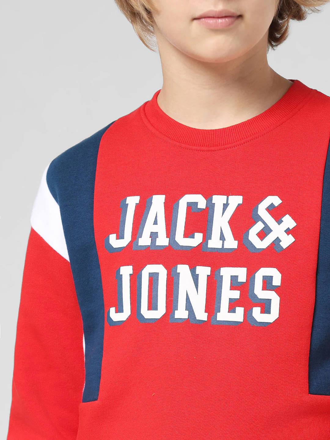 JUNIOR BOYS Red Typographic Print Co-ord Sweatshirt - Image 4