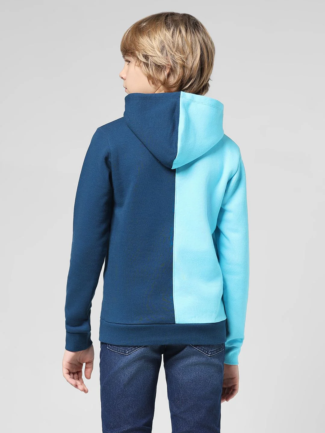 JUNIOR BOYS Blue Colourblocked Co-ord Sweatshirt - Image 3