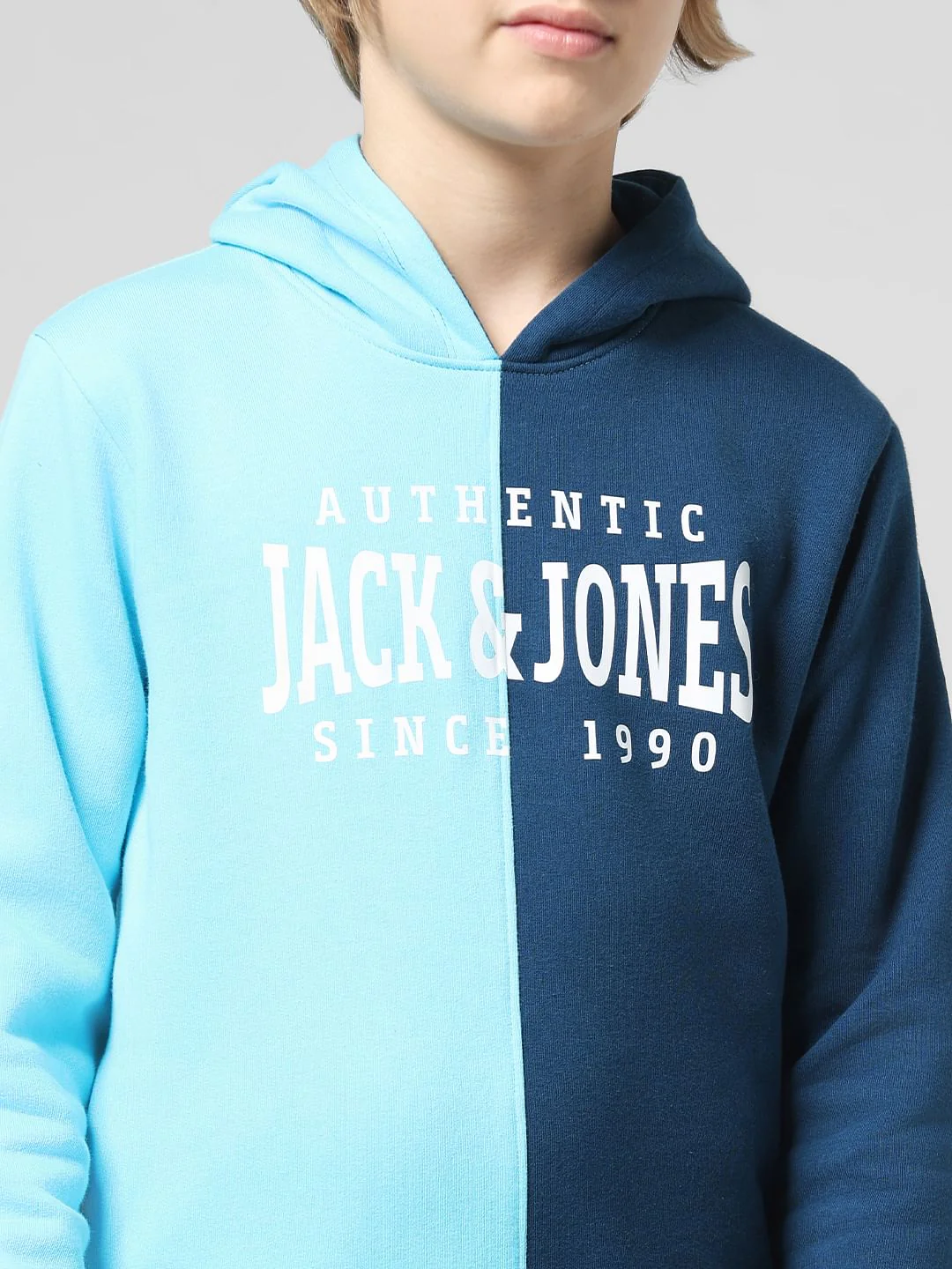JUNIOR BOYS Blue Colourblocked Co-ord Sweatshirt - Image 4