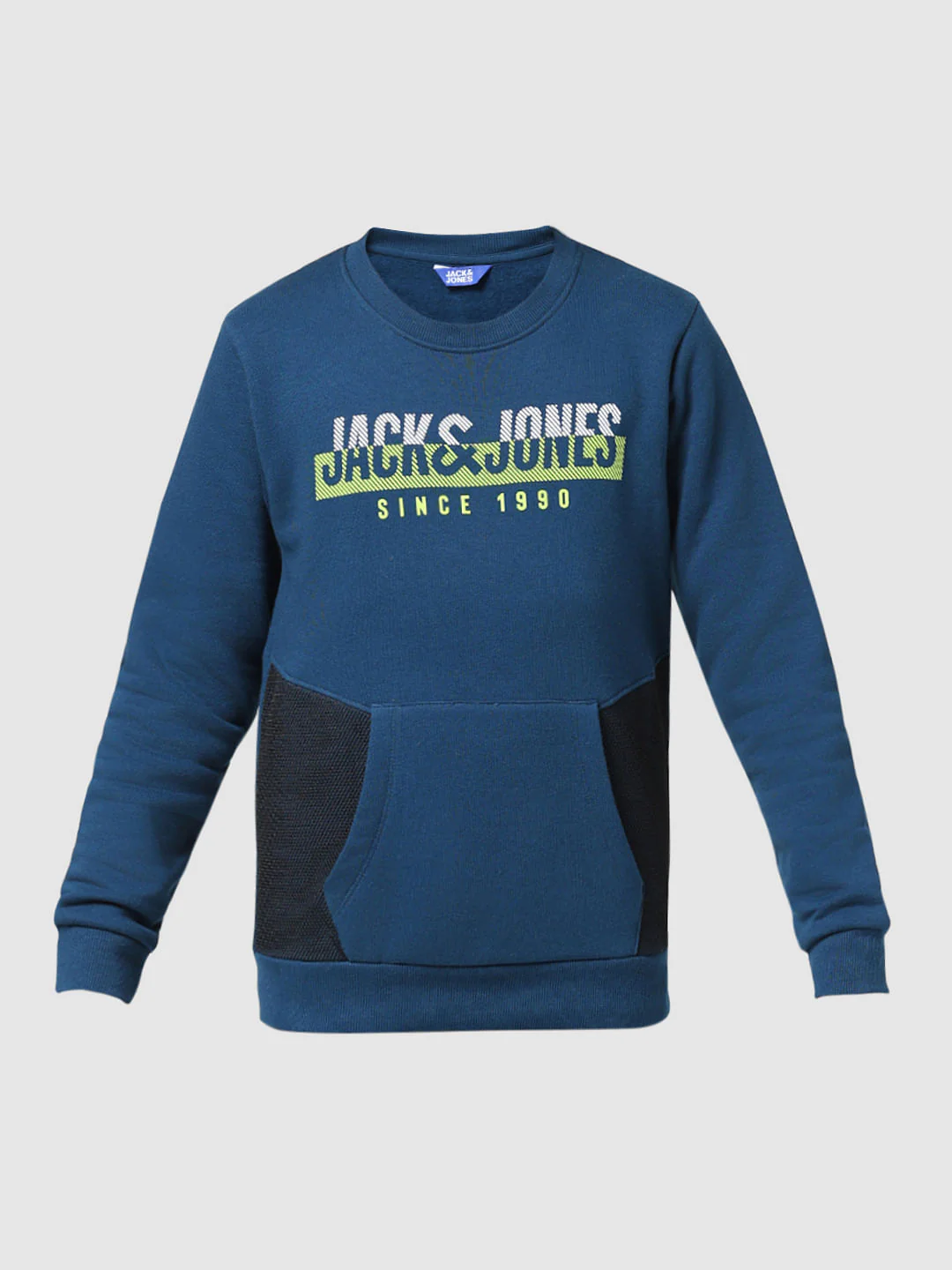 JUNIOR BOYS Dark Blue Colourblocked Sweatshirt - Image 6