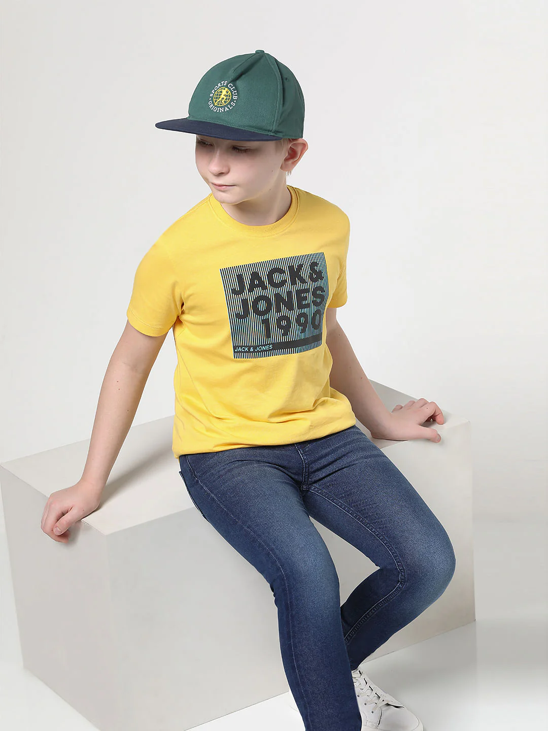 Boys Yellow Logo Print T-shirt