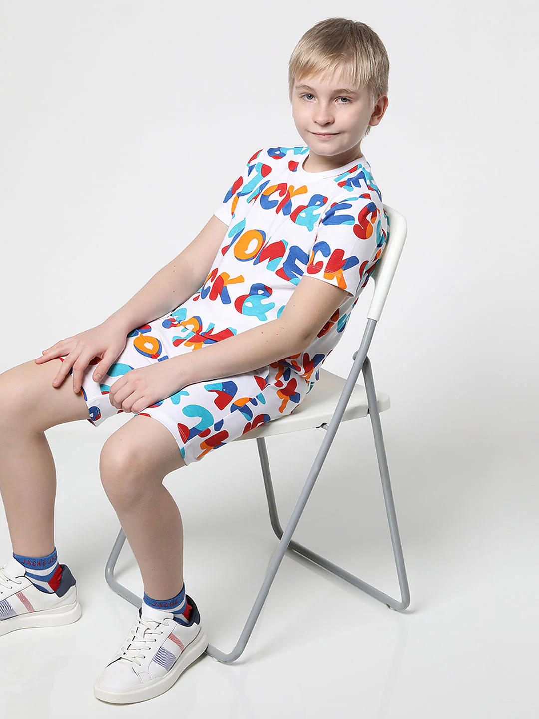 JUNIOR BOYS White Printed Co-ord Set T-shirt
