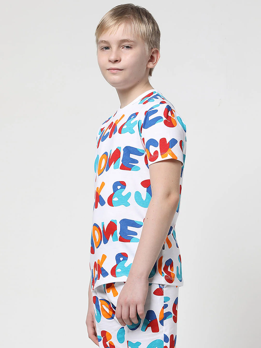 JUNIOR BOYS White Printed Co-ord Set T-shirt - Image 3