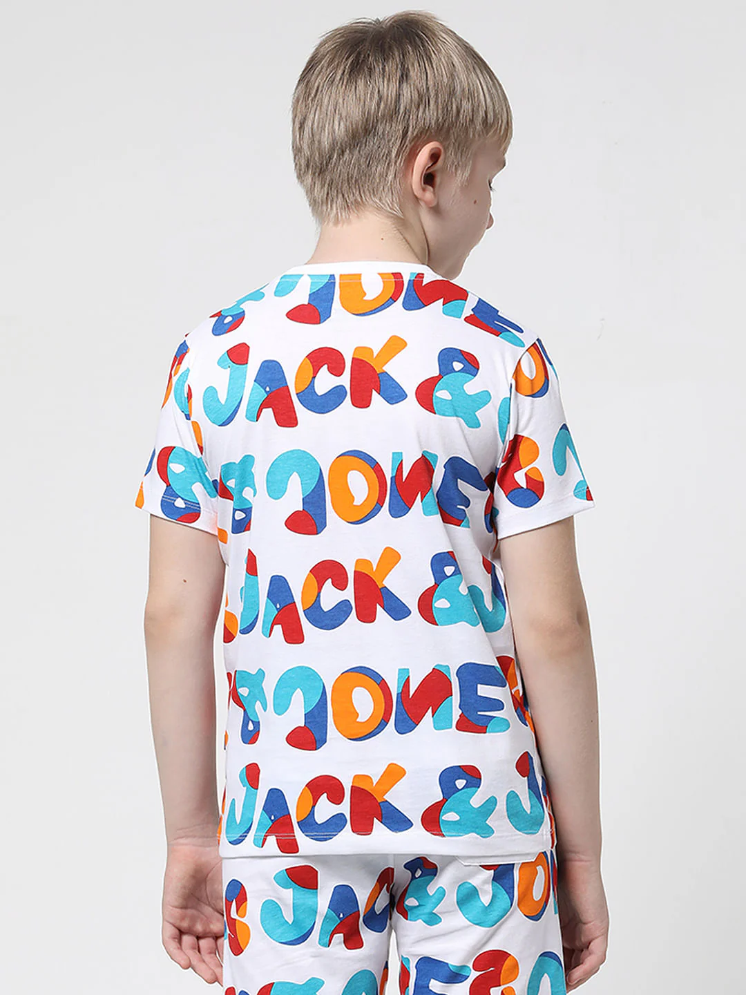 JUNIOR BOYS White Printed Co-ord Set T-shirt - Image 4