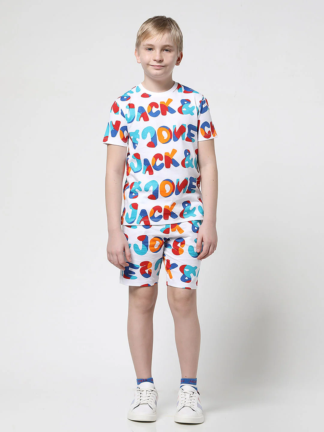 JUNIOR BOYS White Printed Co-ord Set T-shirt - Image 6