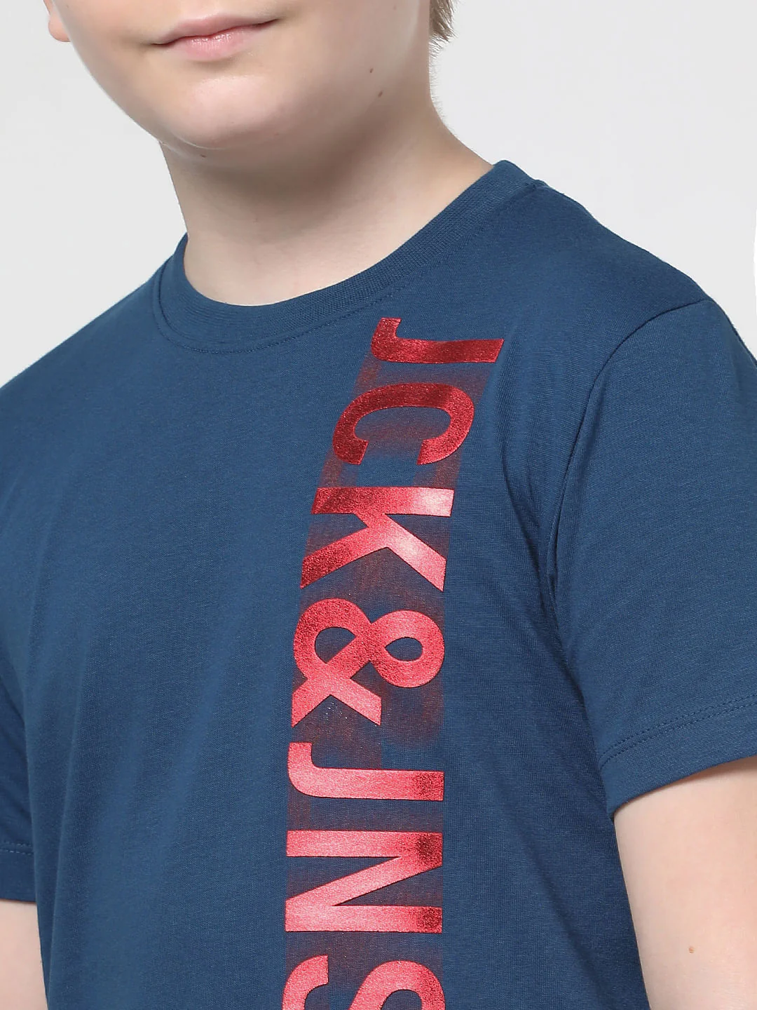 Boys Dark Blue Spray Paint Logo T-shirt - Image 4