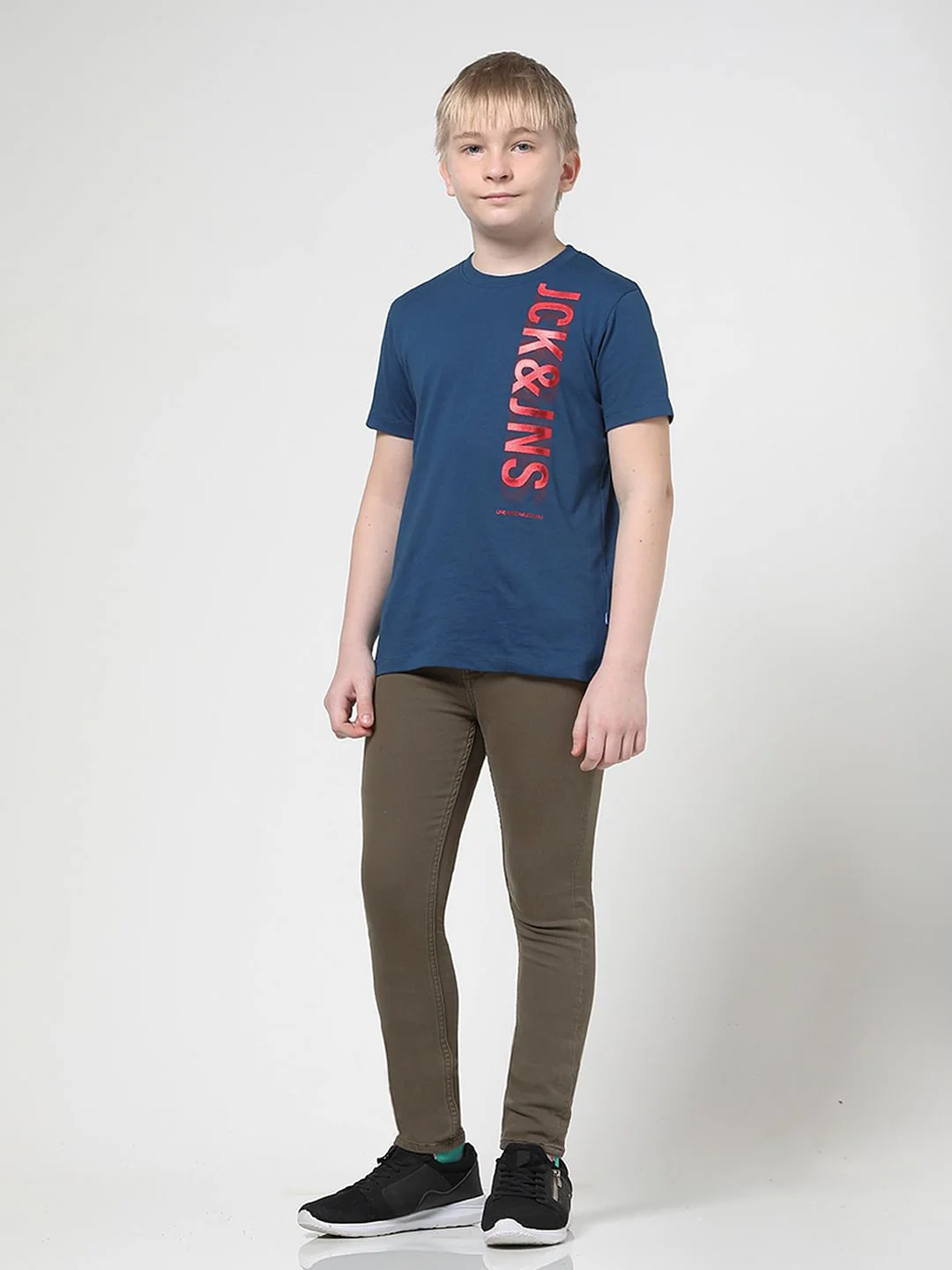 Boys Dark Blue Spray Paint Logo T-shirt - Image 5