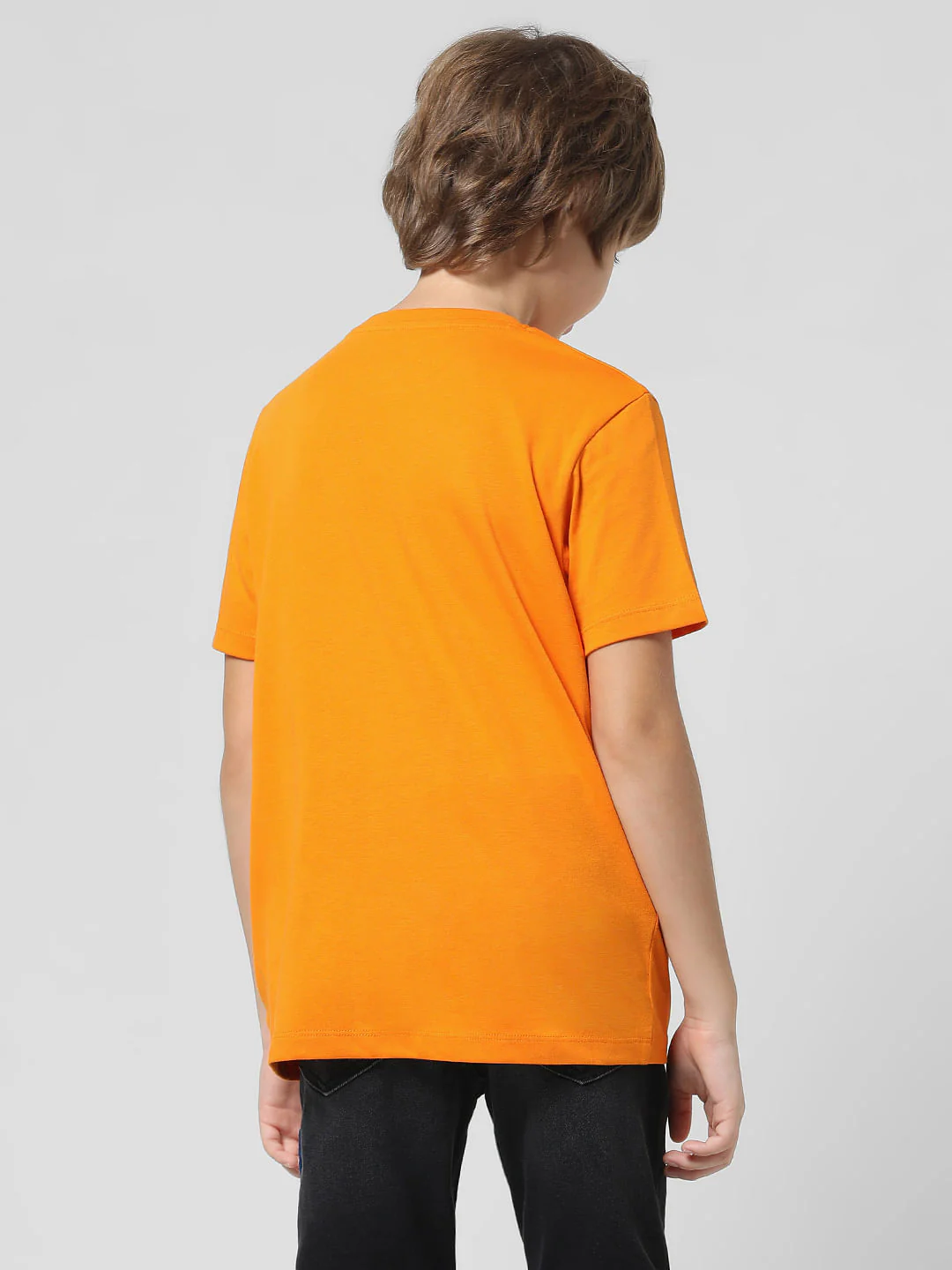 Orange Logo Text Crew Neck T-shirt - Image 3
