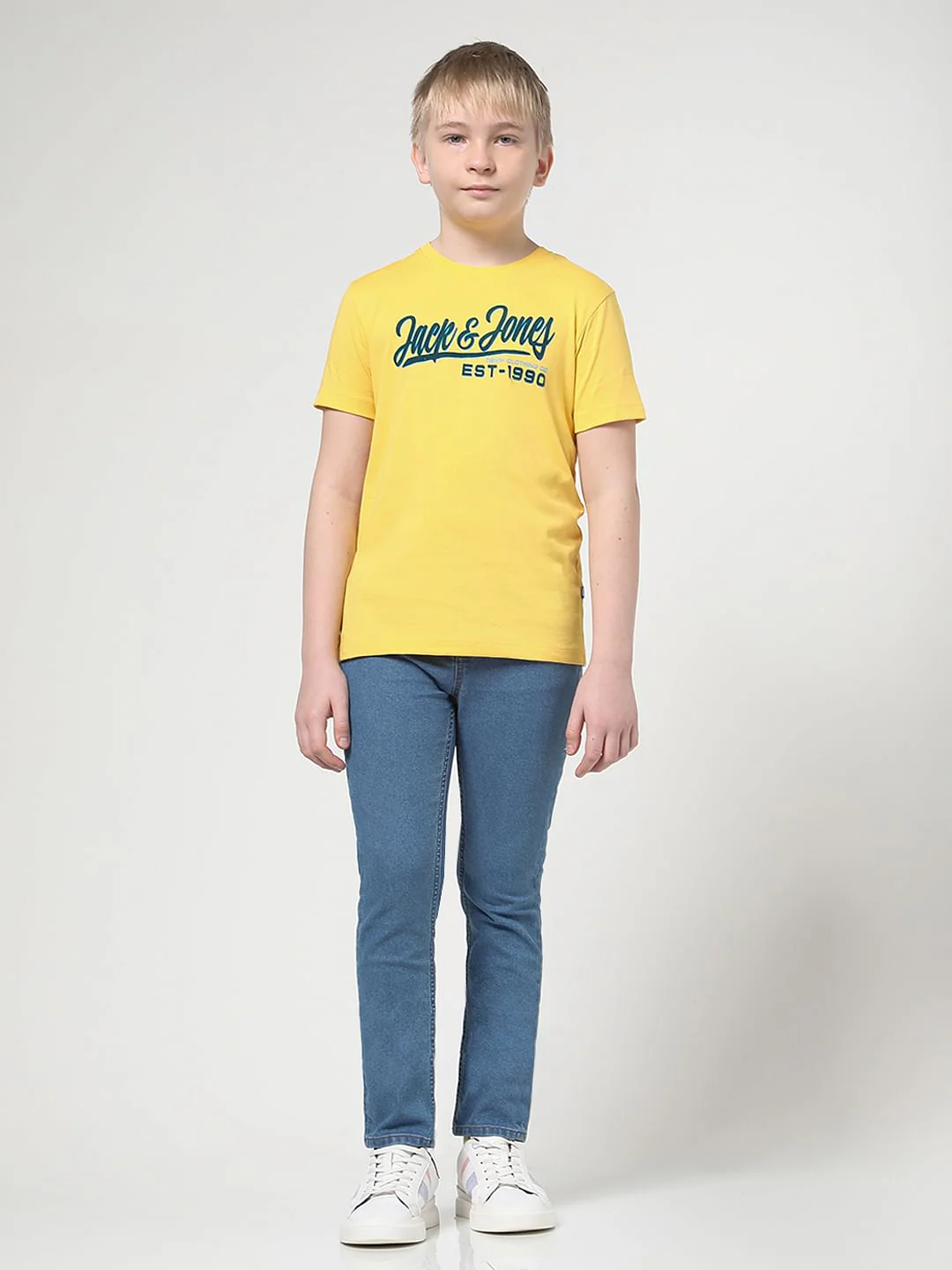 Boys Yellow Foil Logo Print T-shirt - Image 5
