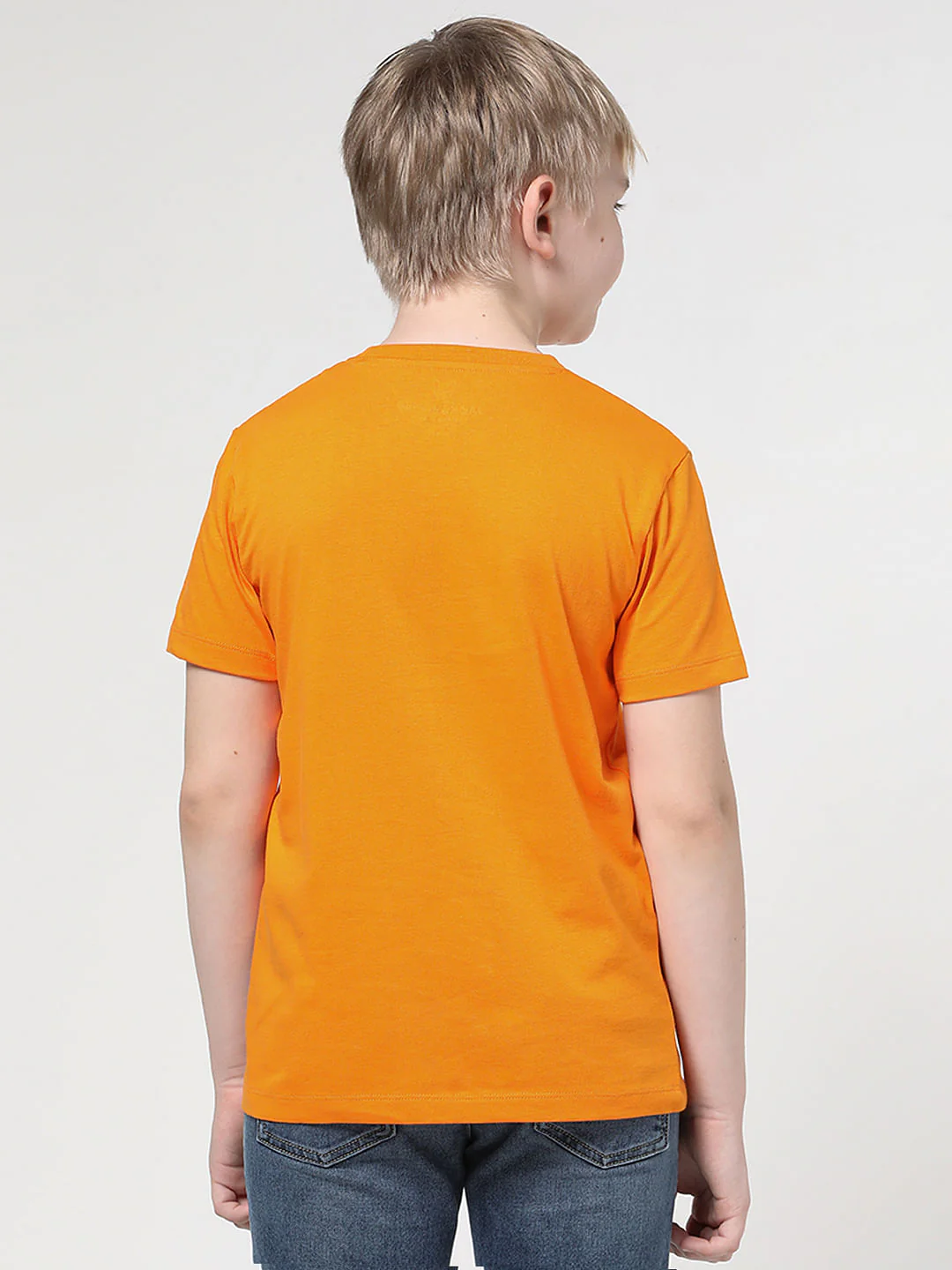 Boys Orange Logo Chest Print T-shirt - Image 3