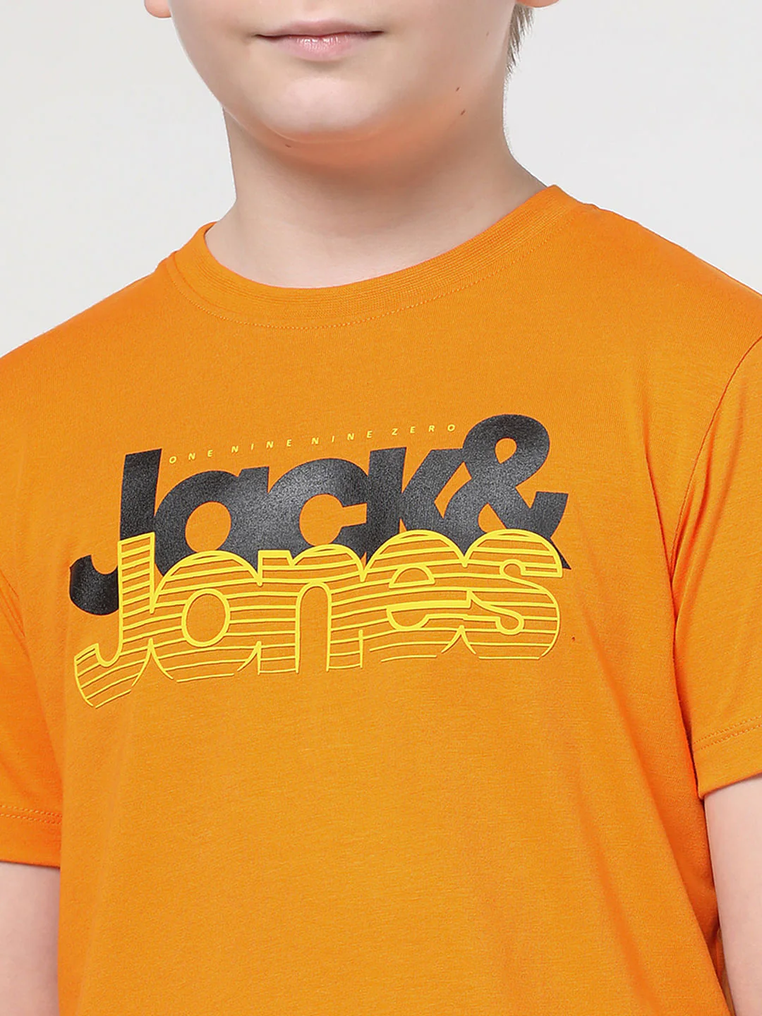Boys Orange Logo Chest Print T-shirt - Image 4