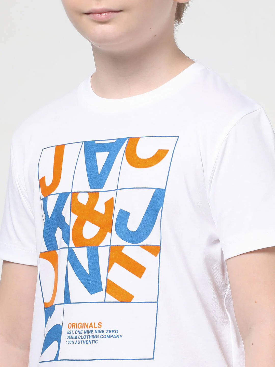 Boys White Puzzle Logo Print T-shirt - Image 4