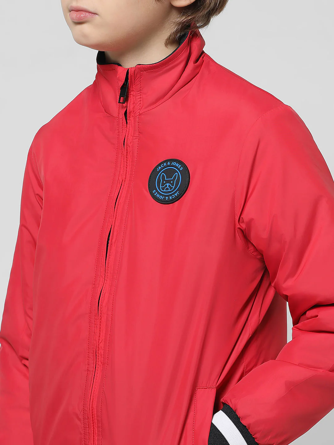 Red Contrast Tipping Jacket - Image 4