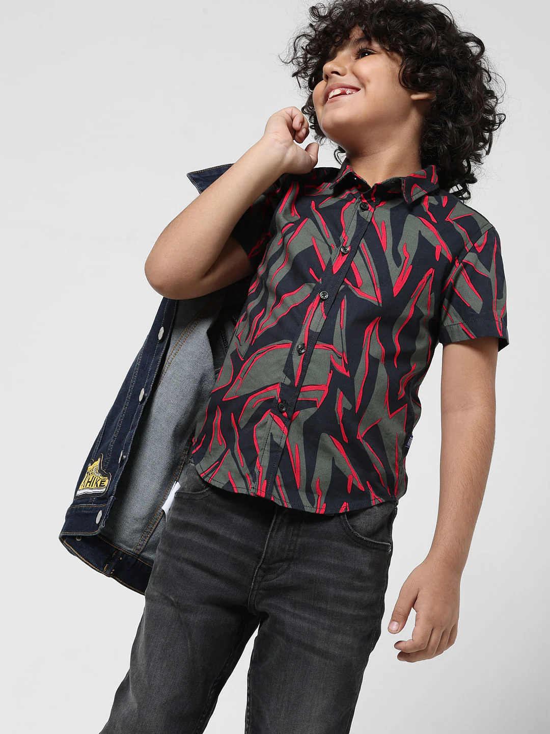 JUNIOR BOYS Blue Space Print Full Sleeves Shirt