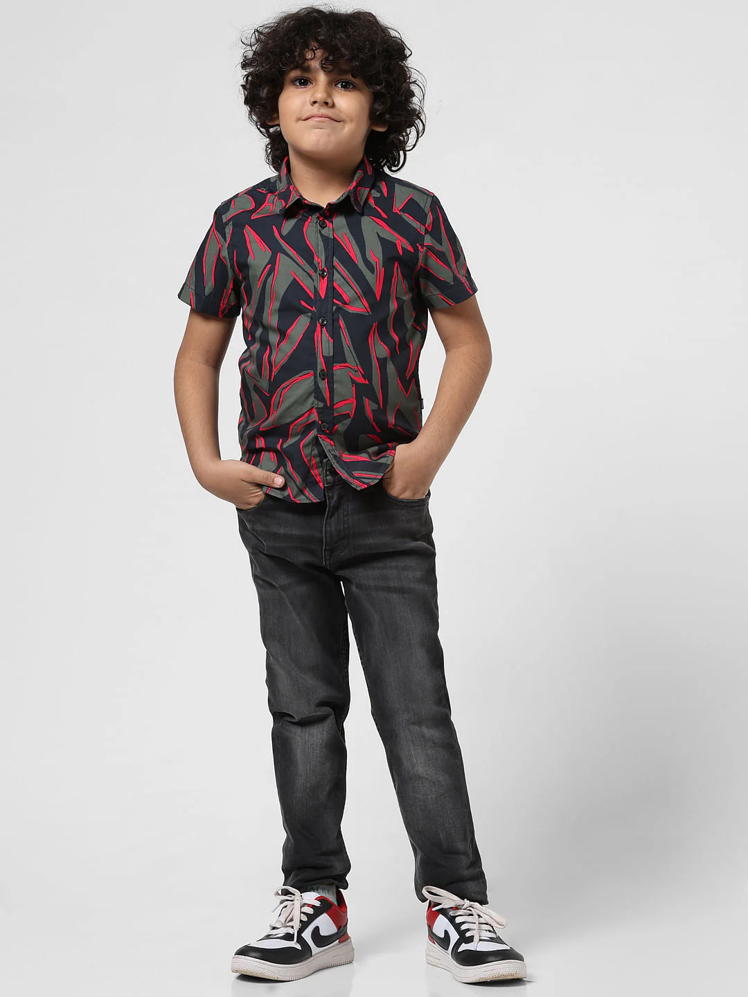 JUNIOR BOYS Blue Space Print Full Sleeves Shirt - Image 5