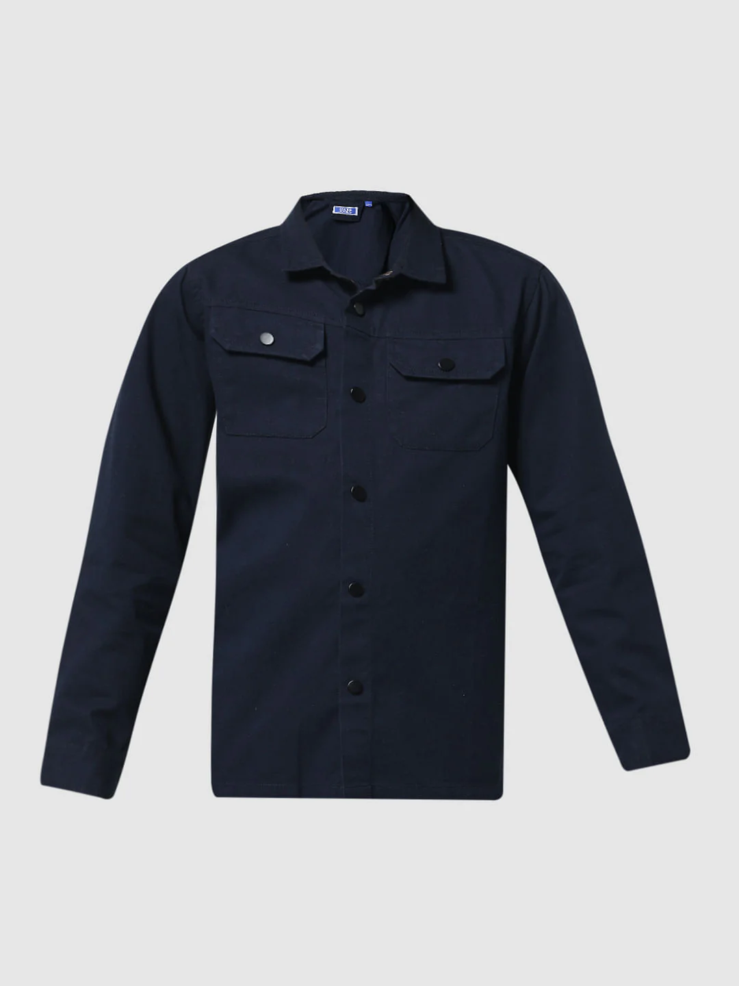 Dark Blue Patch Pocket Full Sleeves Shirt - Image 6
