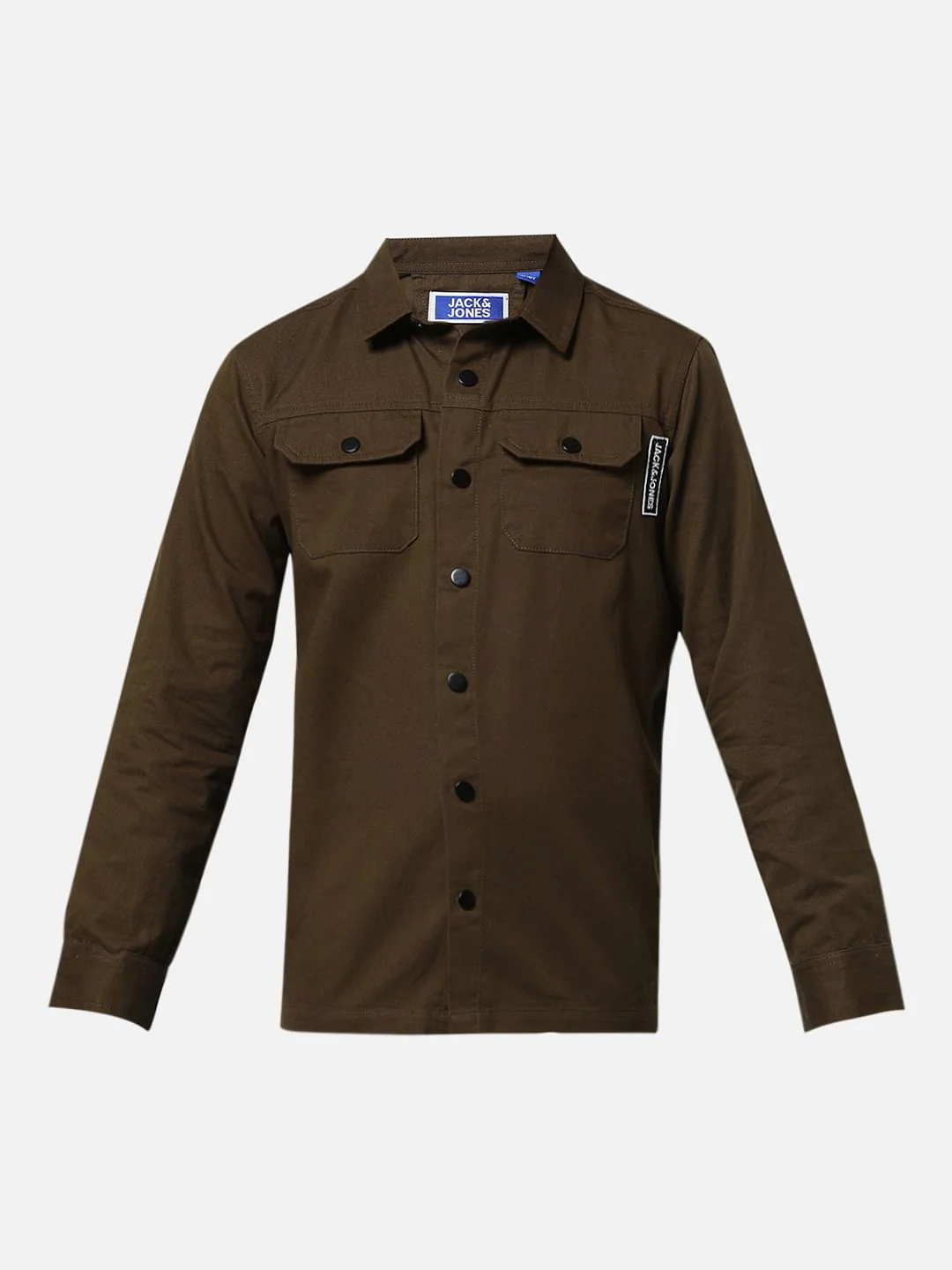 Boys Brown Patch Pocket Full Sleeves Shirt - Image 7