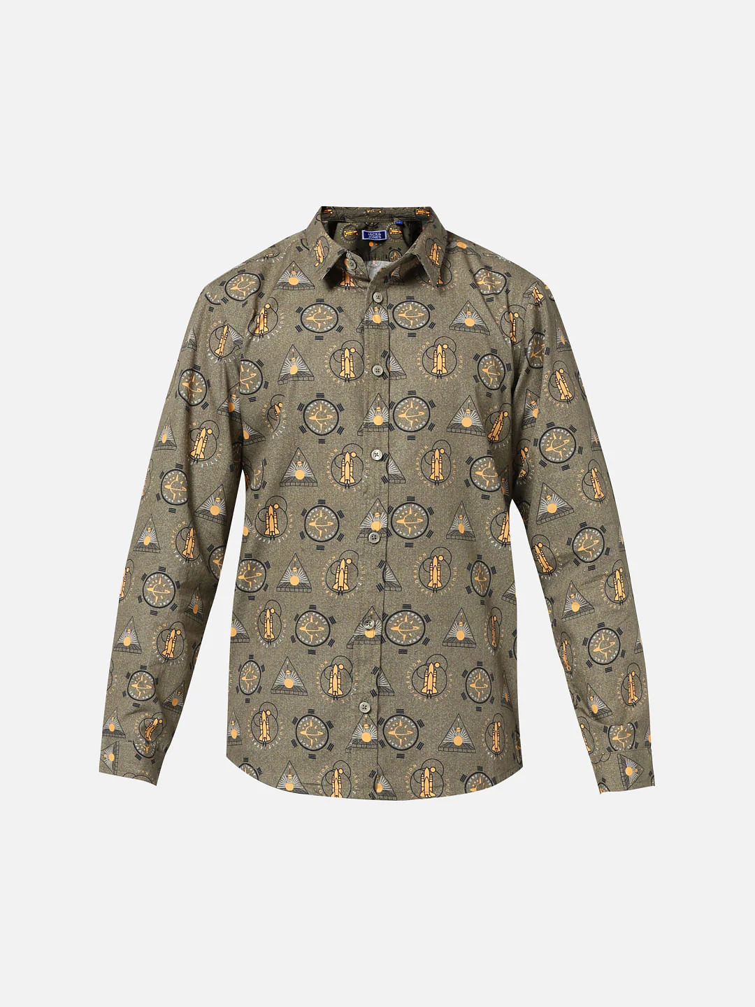 Sea Green Printed Full Sleeves Shirt - Image 6