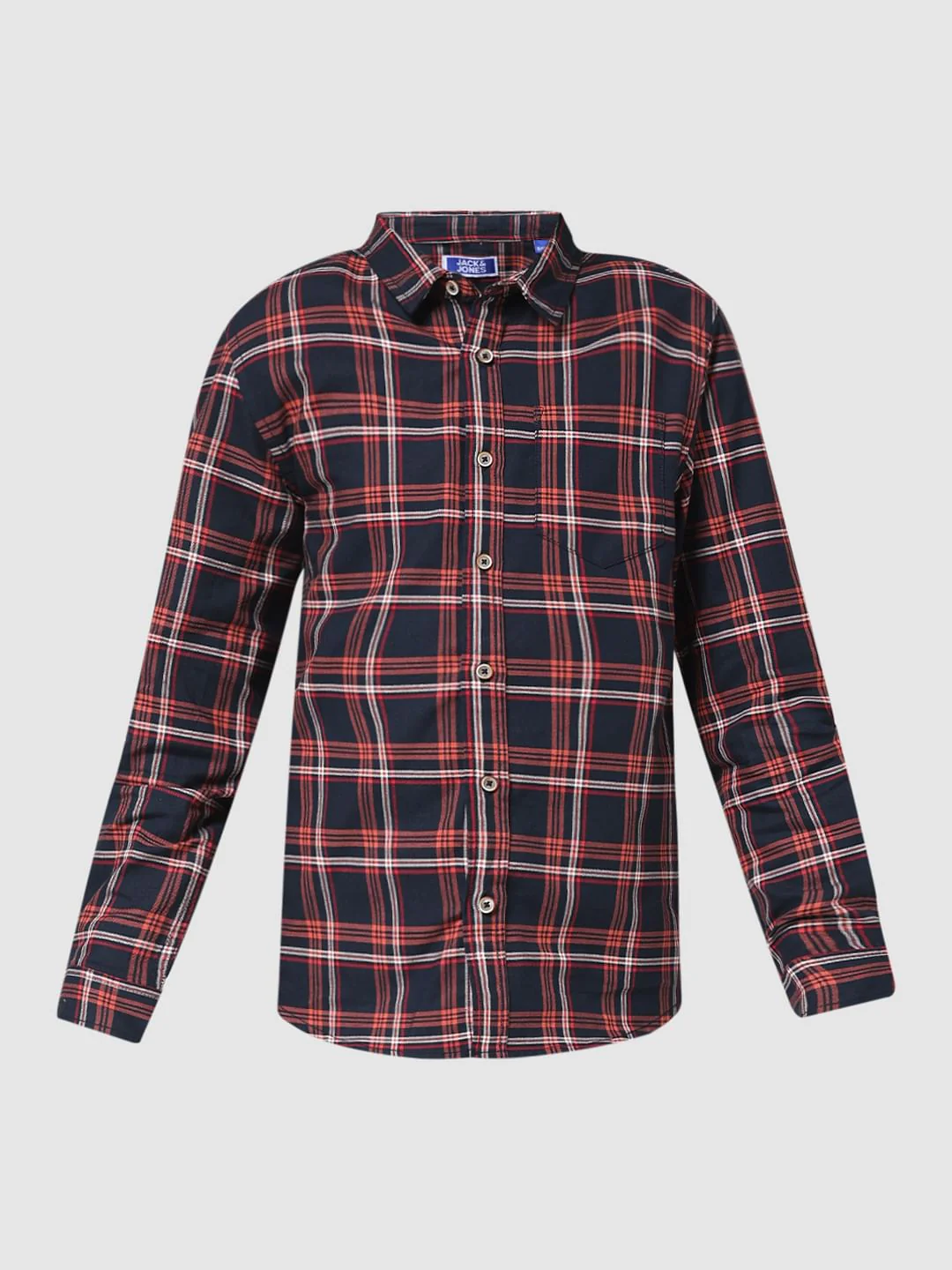 JUNIOR BOYS Red Check Full Sleeves Shirt - Image 6