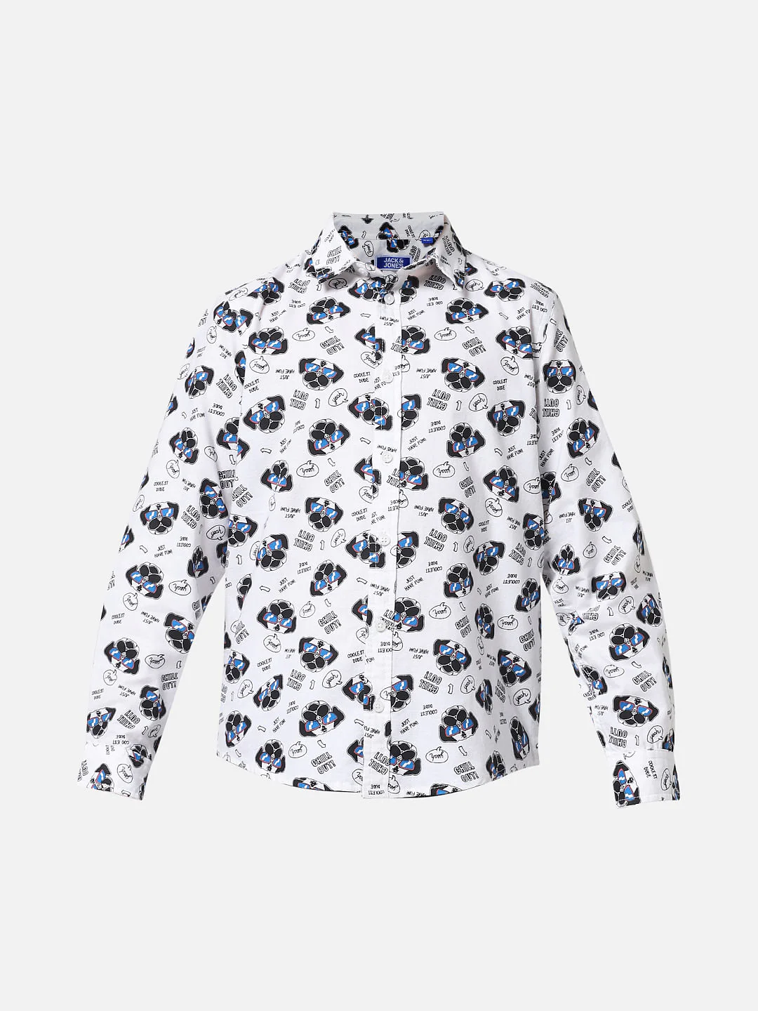 White Printed Full Sleeves Shirt - Image 6