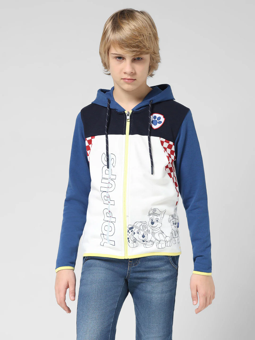 JACK&JONES X PAW PATROL White Colourblocked Hooded Sweatshirt - Image 2