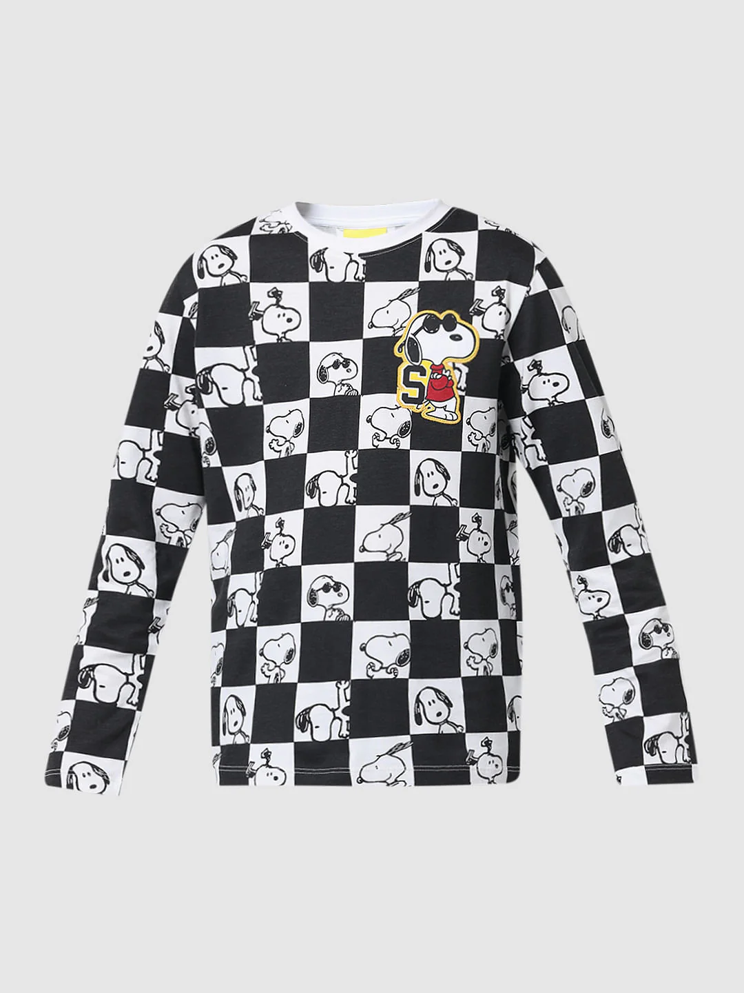 x Peanuts White Chess Print Crew Neck T-shirt - Image 6