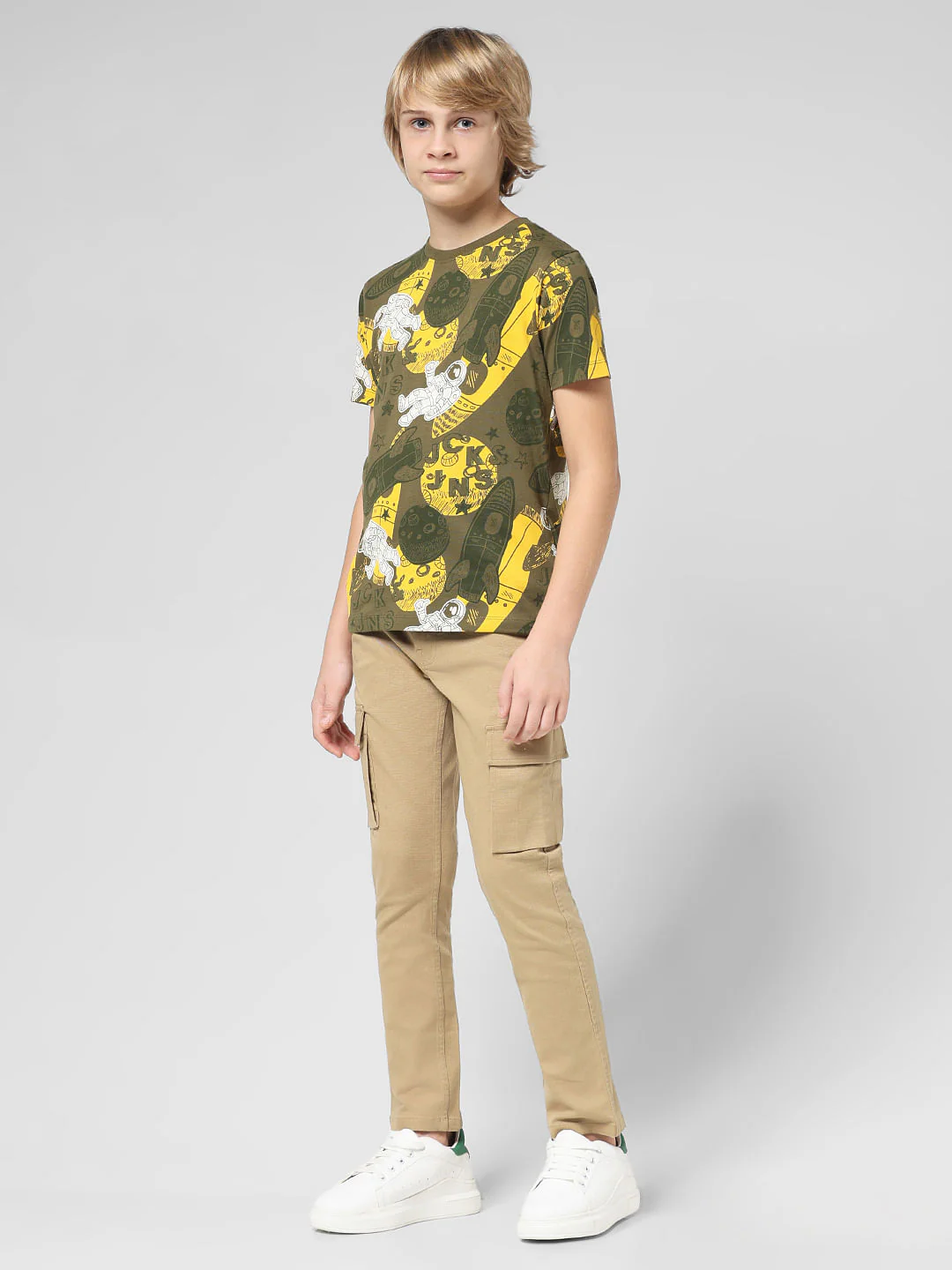 JUNIOR BOYS Green Space Print T-shirt - Image 5