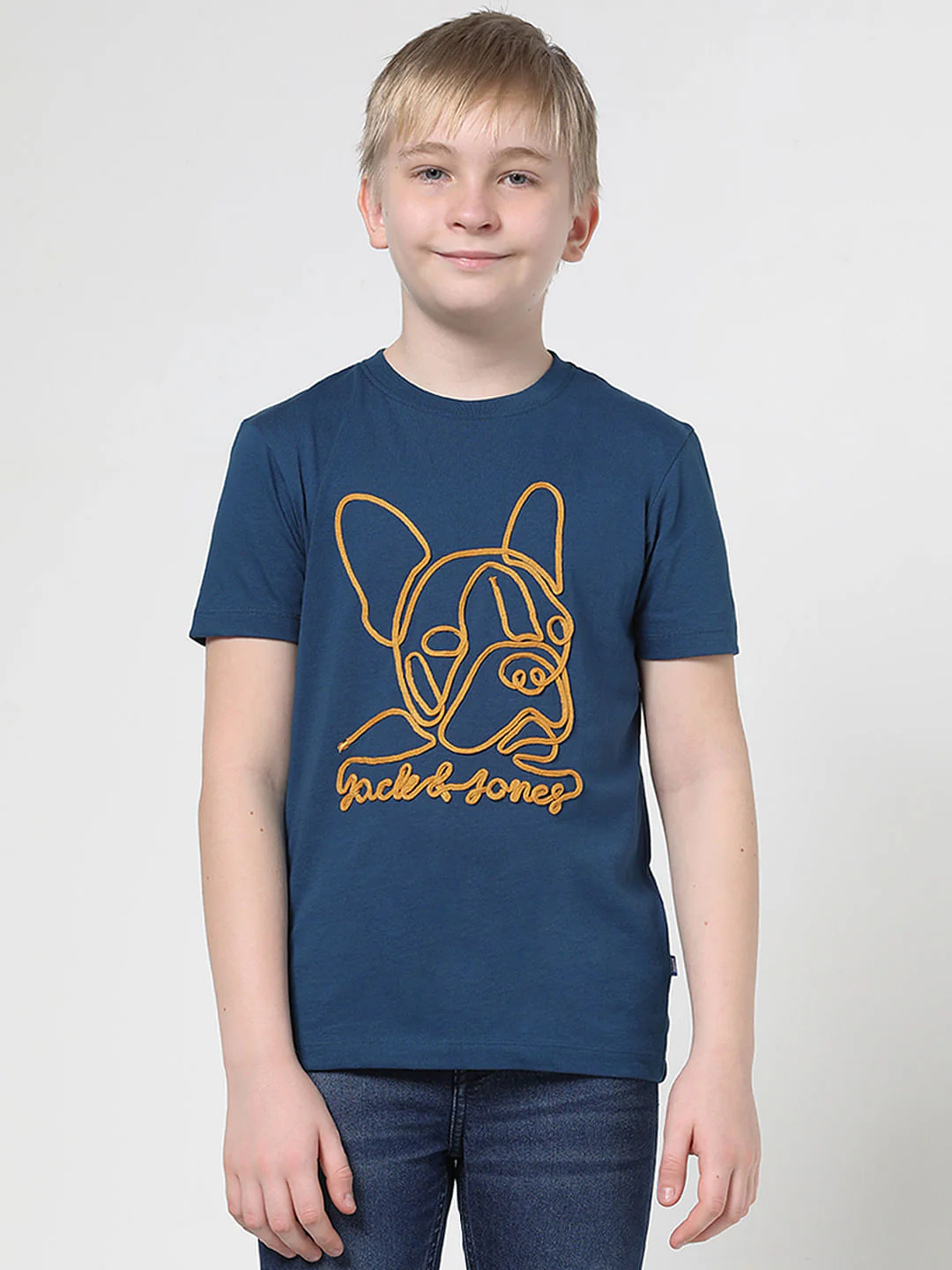 Boys Blue Mascot Logo Print T-shirt - Image 2