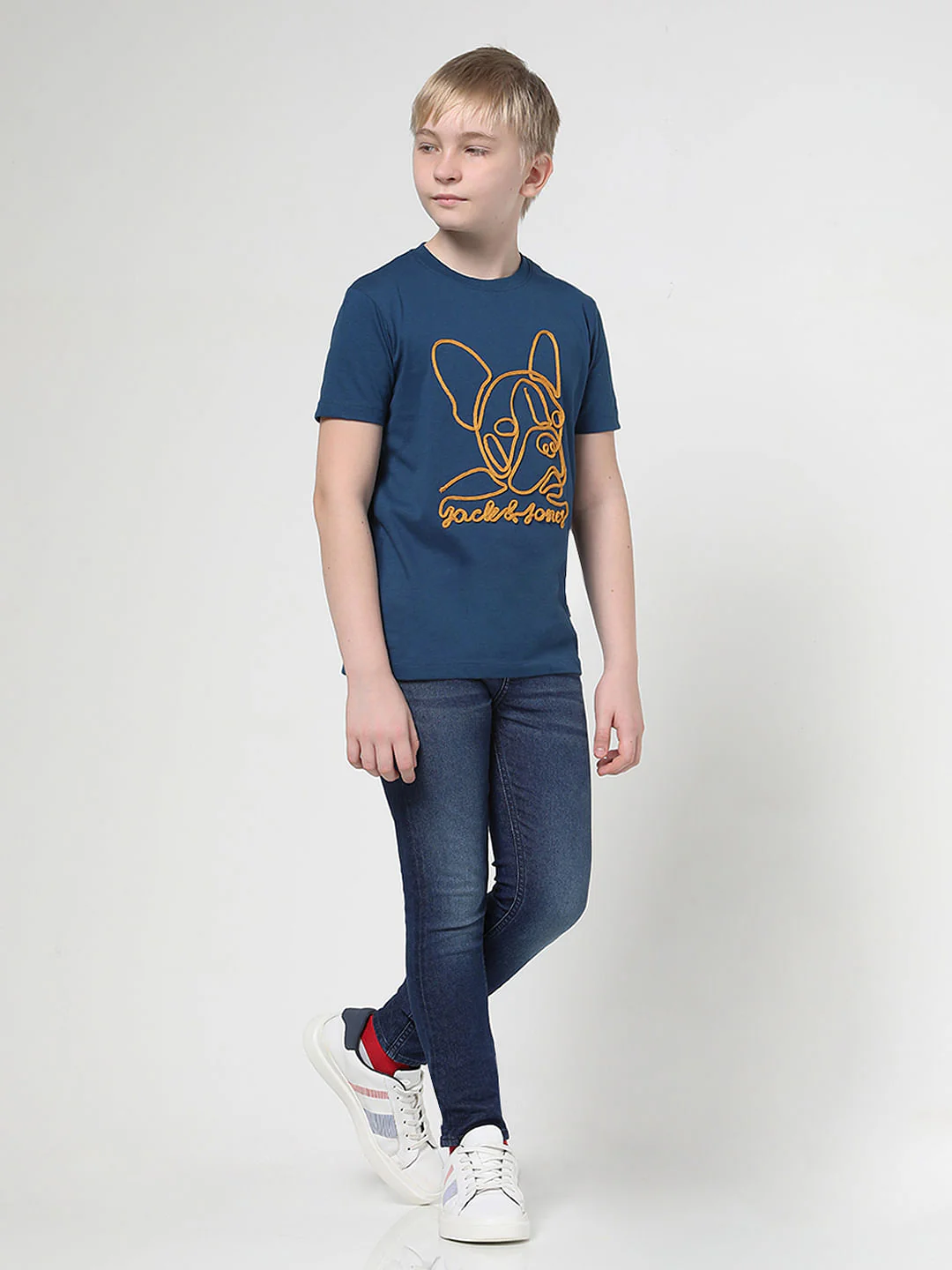 Boys Blue Mascot Logo Print T-shirt - Image 5