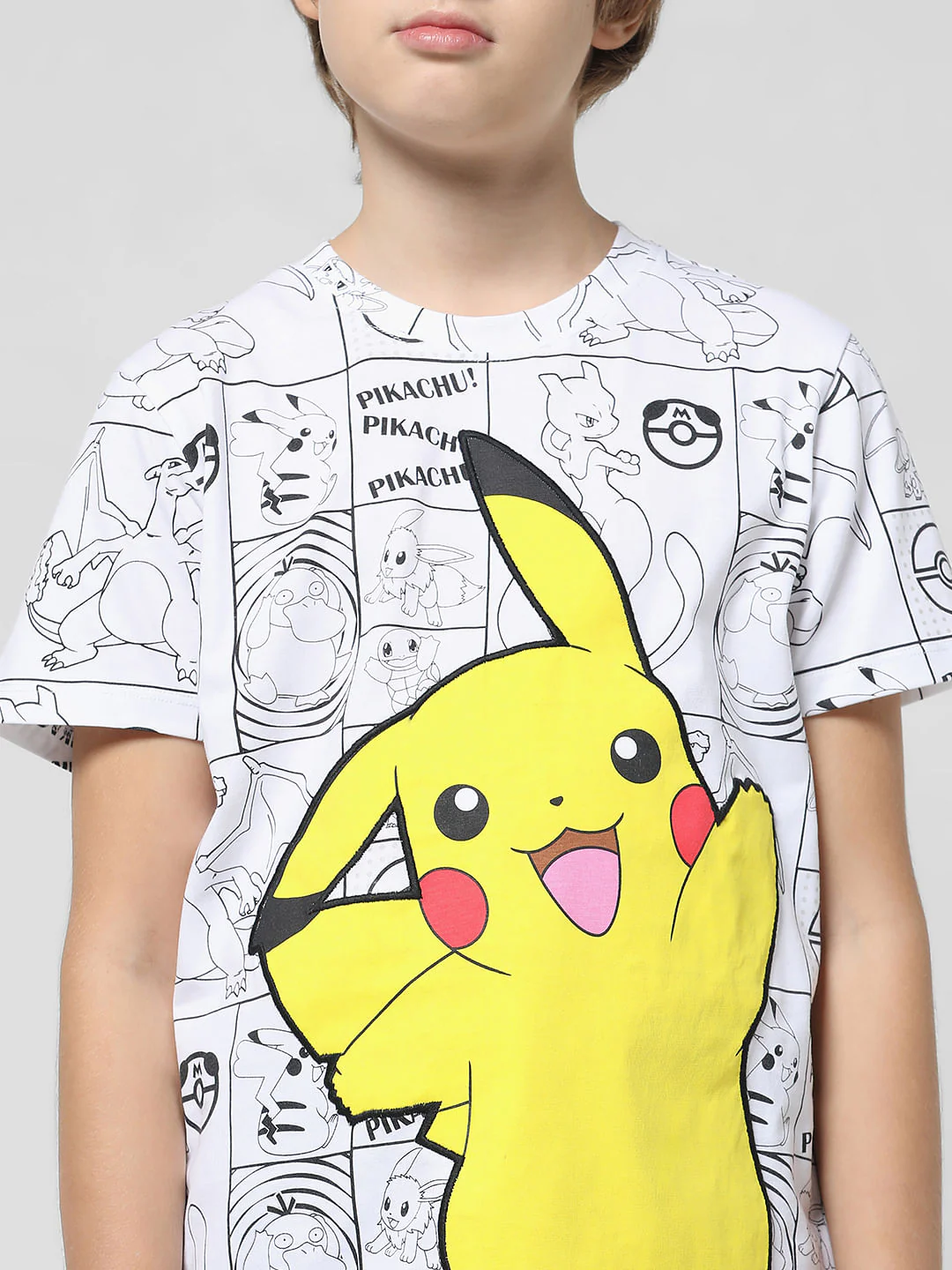 x Pok mon White Printed Crew Neck T-shirt - Image 4