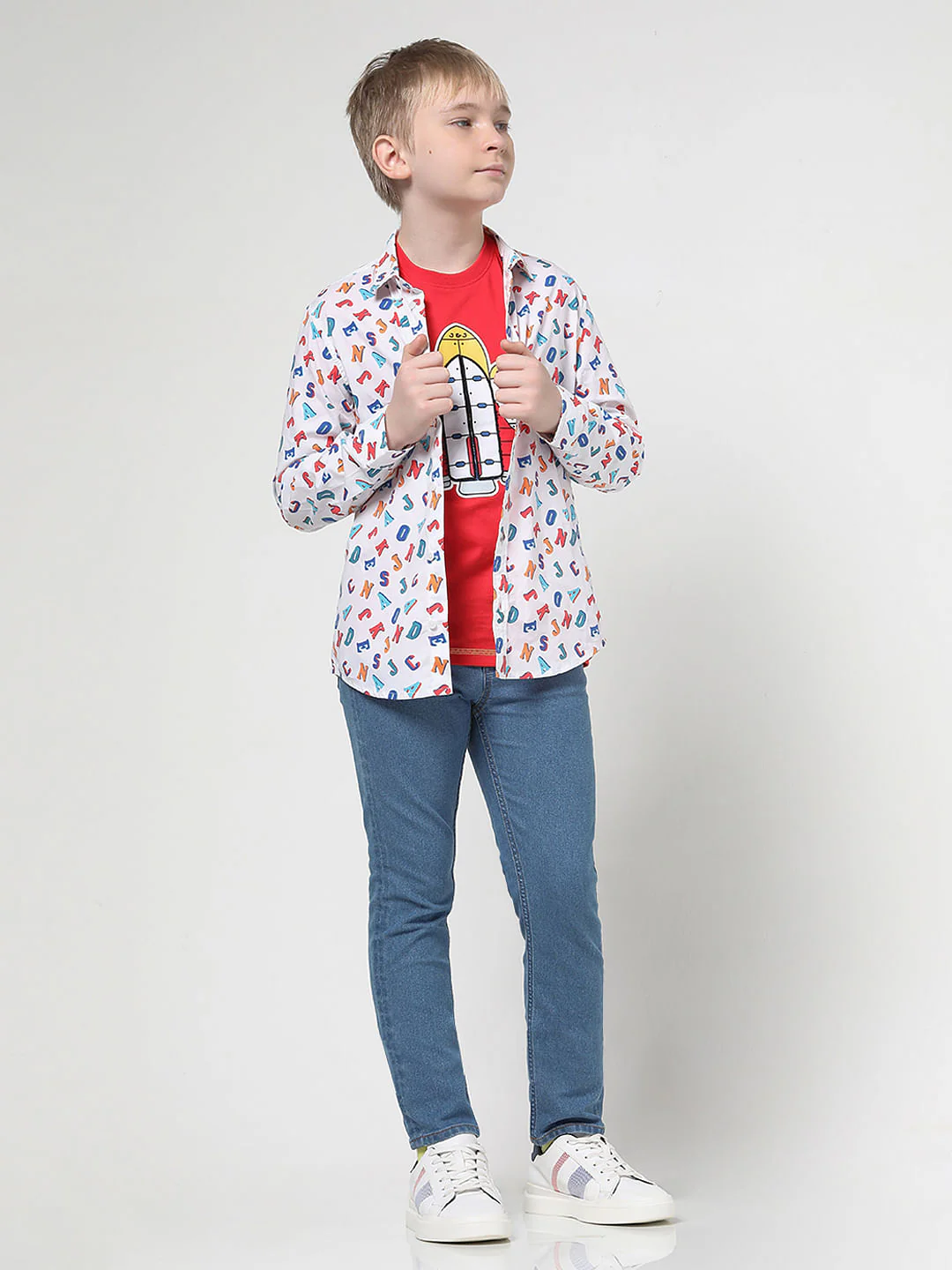 Boys Red 3D Space Rocket Print T-shirt