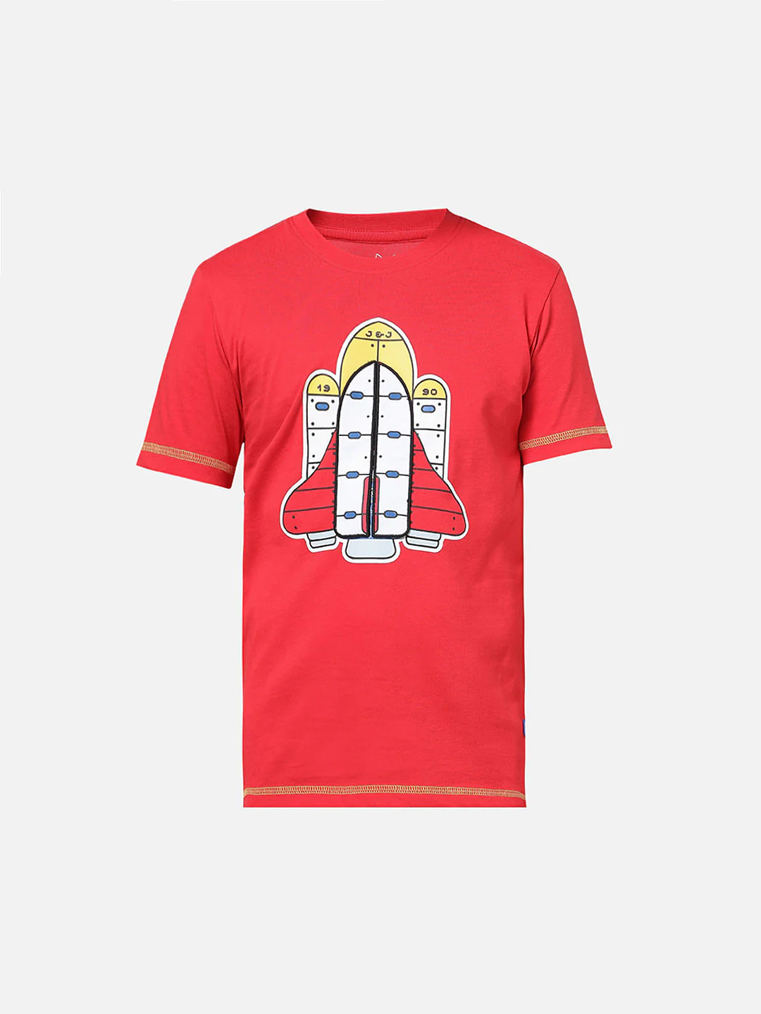 Boys Red 3D Space Rocket Print T-shirt - Image 6