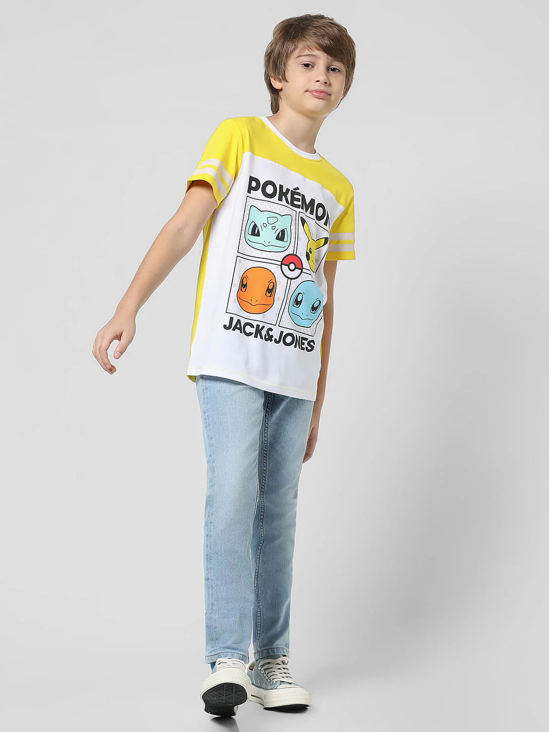 x Pok mon White Colourblocked Crew Neck T-shirt - Image 5