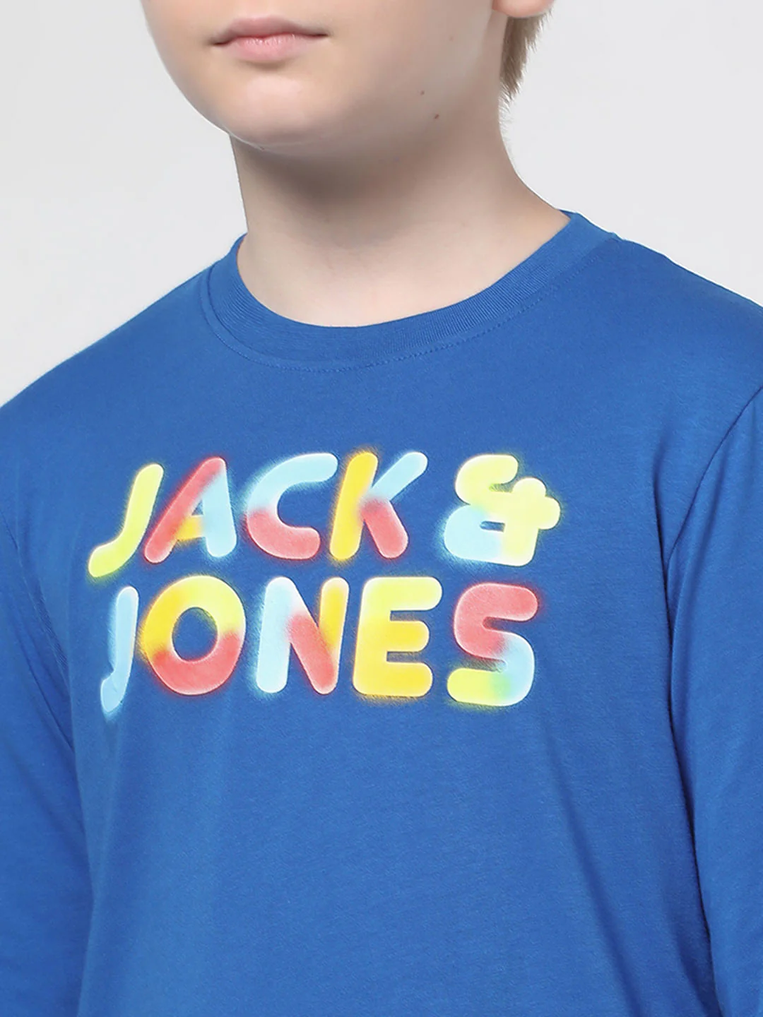 Boys Blue Logo Print Full Sleeves T-shirt - Image 4