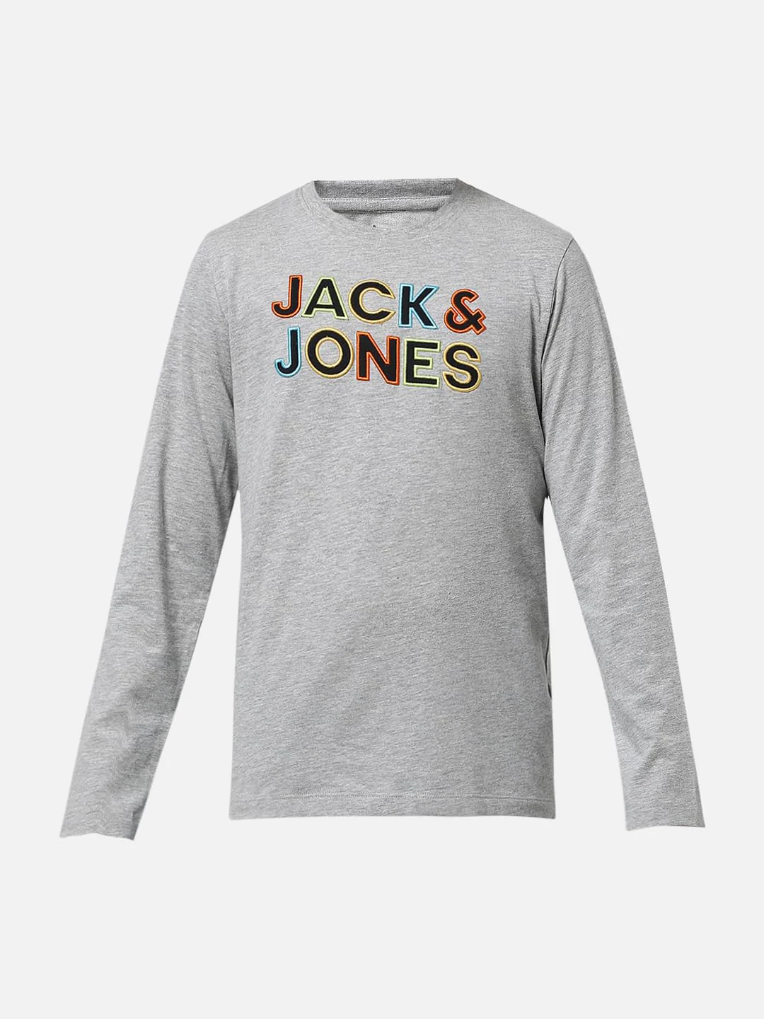Boys Grey Logo Print Full Sleeves T-shirt - Image 7