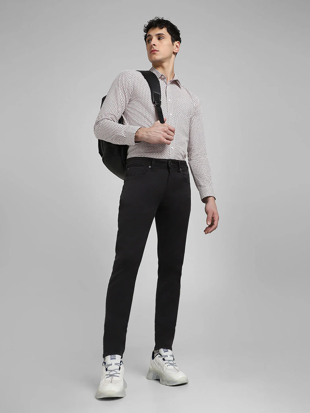 Black Low Rise Chino Pants