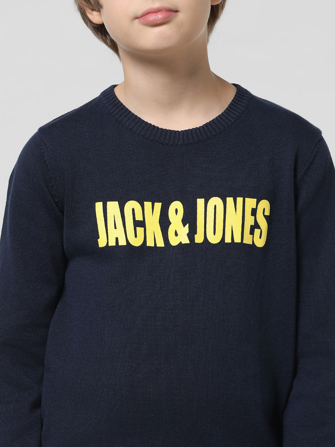 Navy Blue Logo Print Pullover - Image 4