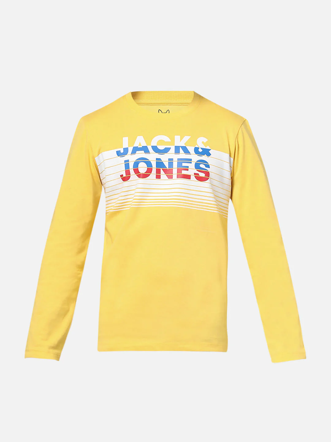 Boys Yellow Logo Print Full Sleeves T-shirt - Image 6