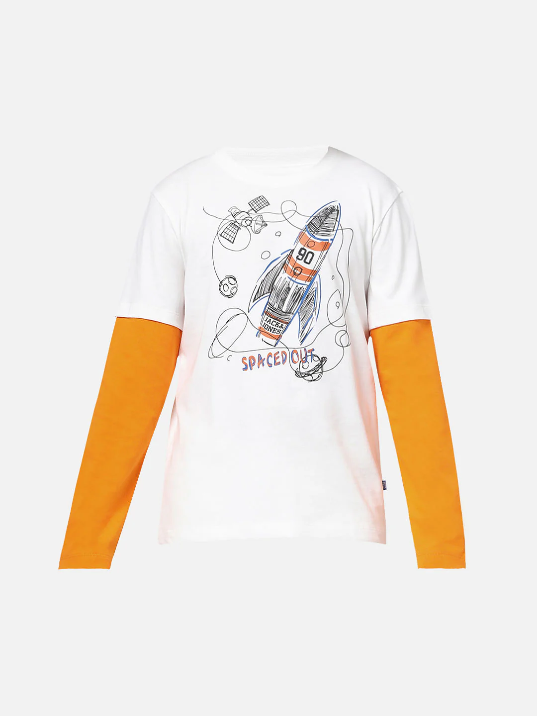 Boys White Spaced-Out Crew Neck T-shirt - Image 6