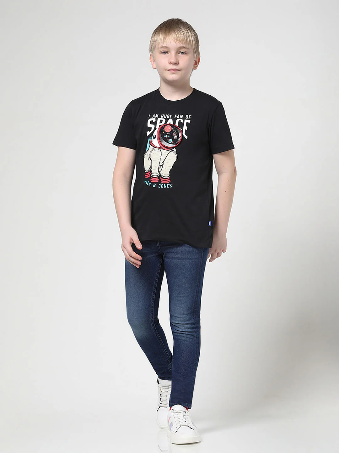 Boys Black Space Doggo Crew Neck T-shirt - Image 6