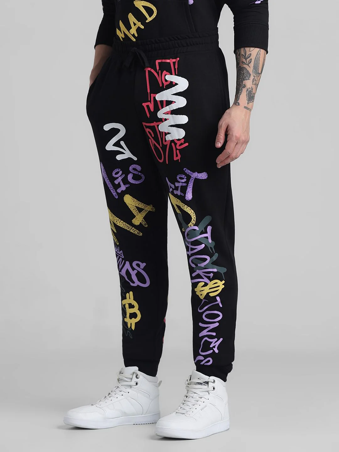 Black Graffiti Co-ord Set Sweatpants - Image 2