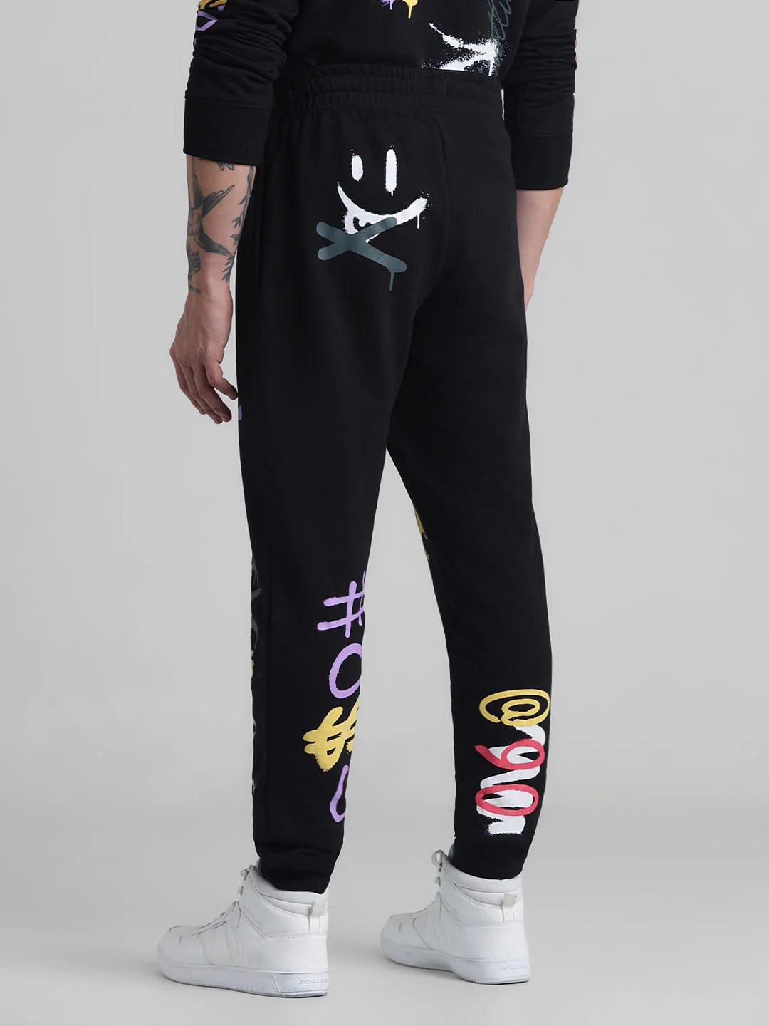 Black Graffiti Co-ord Set Sweatpants - Image 3