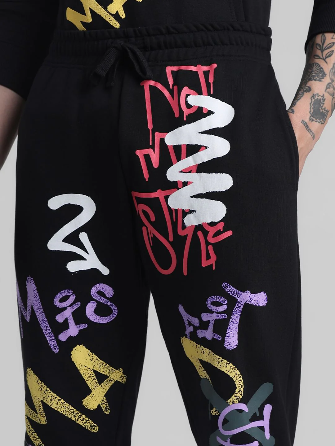 Black Graffiti Co-ord Set Sweatpants - Image 4