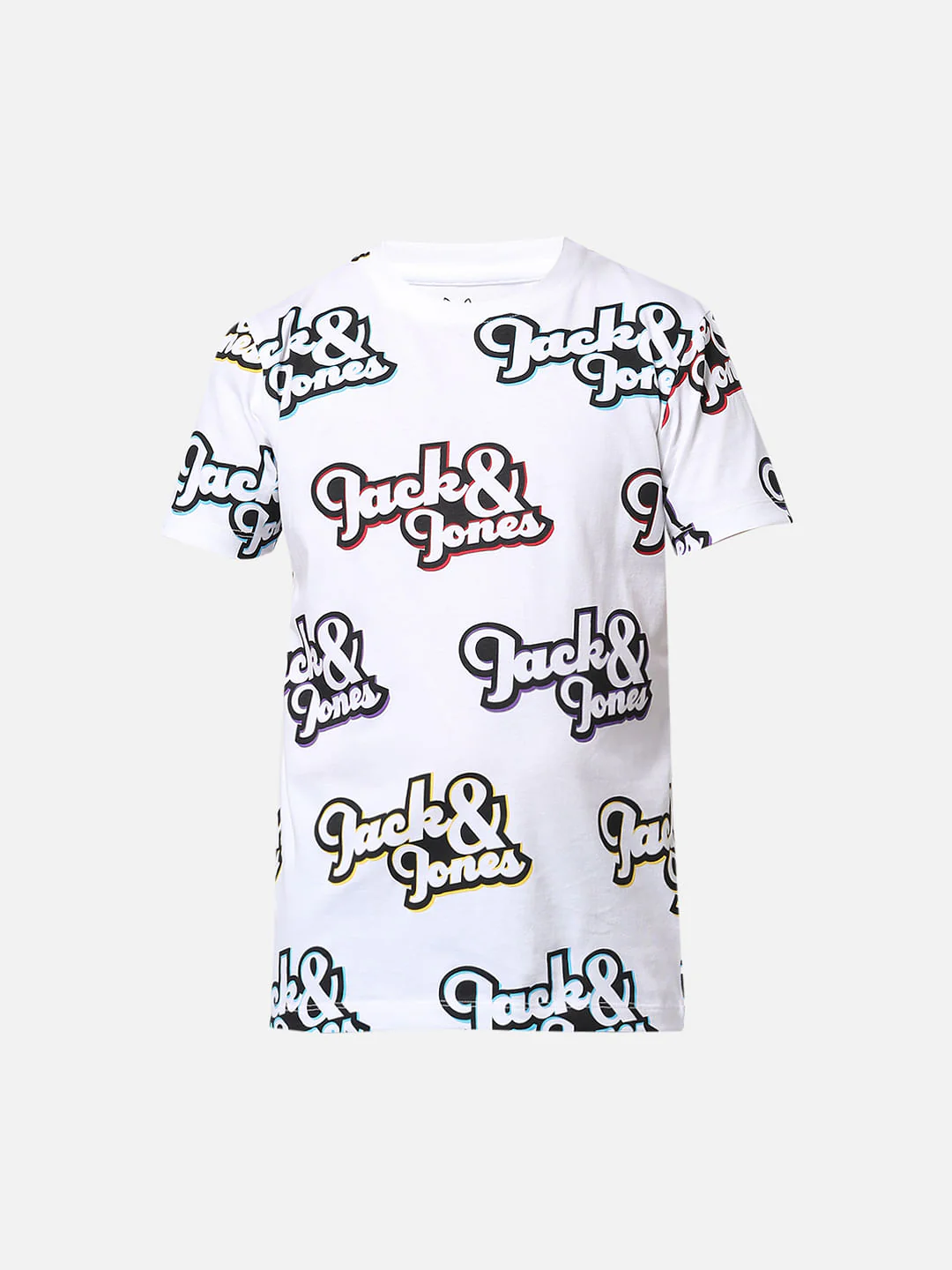 Boys White Logo Print Crew Neck T-shirt - Image 7