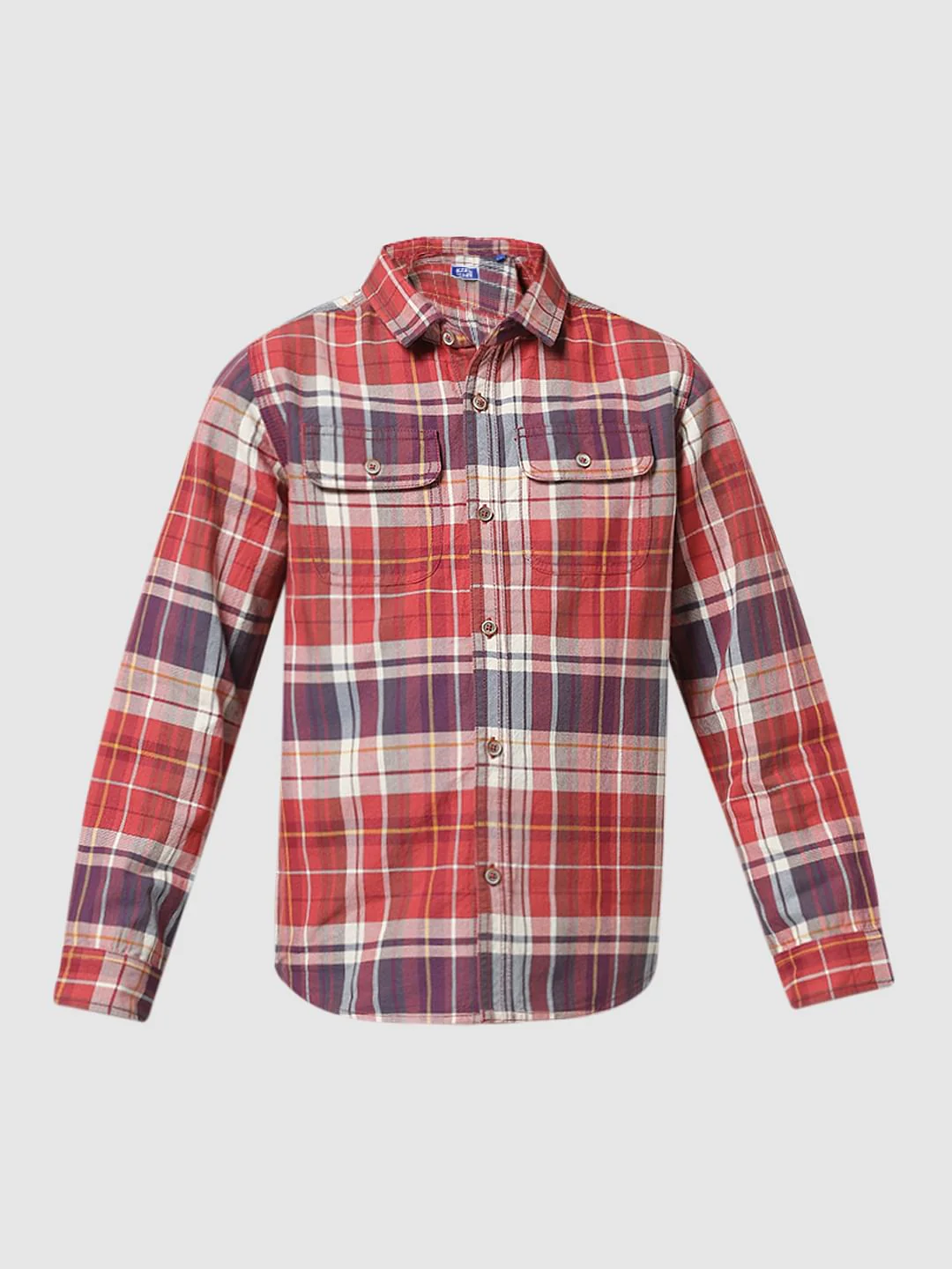 JUNIOR BOYS Red & White Check Full Sleeves Shirt - Image 6