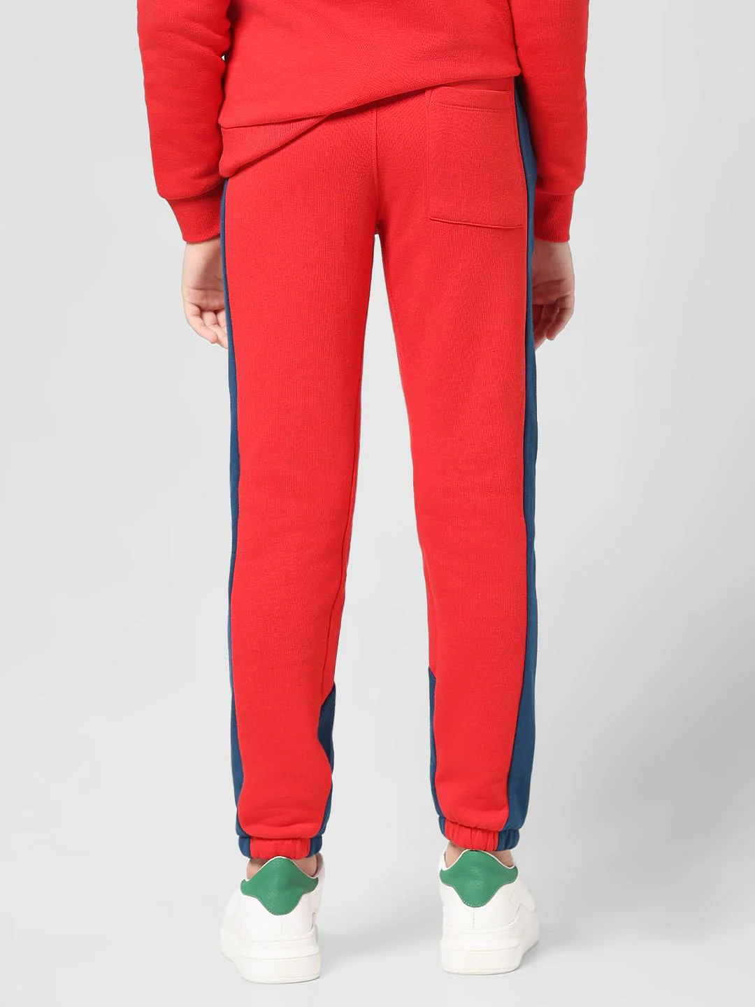 JUNIOR BOYS Red Colourblocked Co-ord Set Sweatpants - Image 3